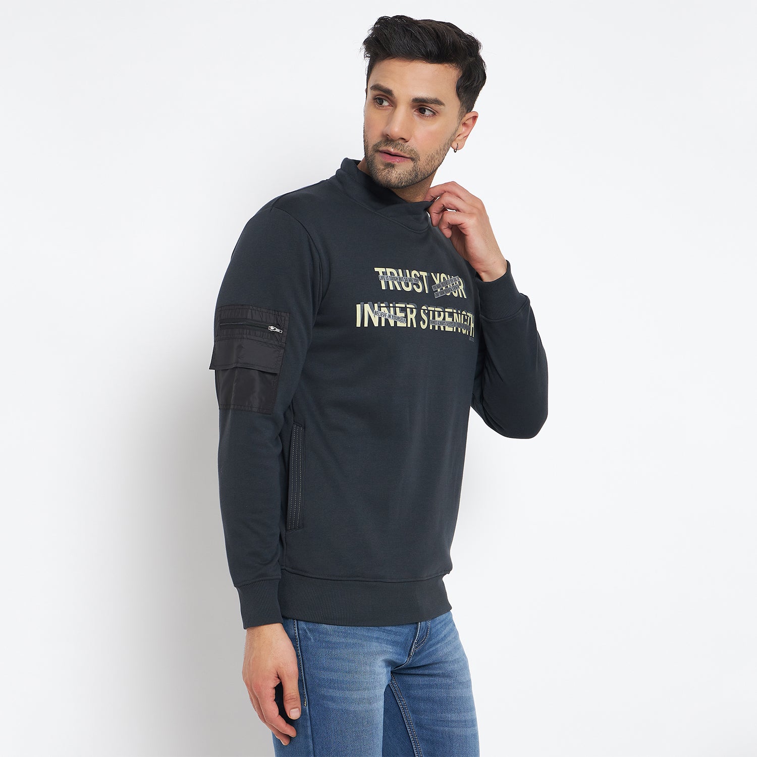 Duke Urban Men Cowl Neck Sweatshirt (LF6289)