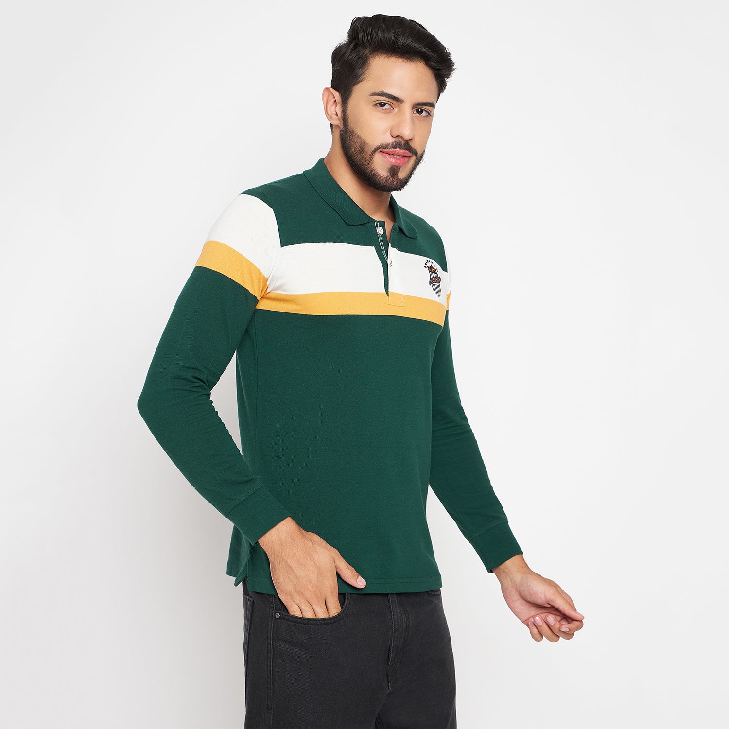 Duke Stardust Men Polo Neck Full Sleeve Cotton T-shirt (LF3974)