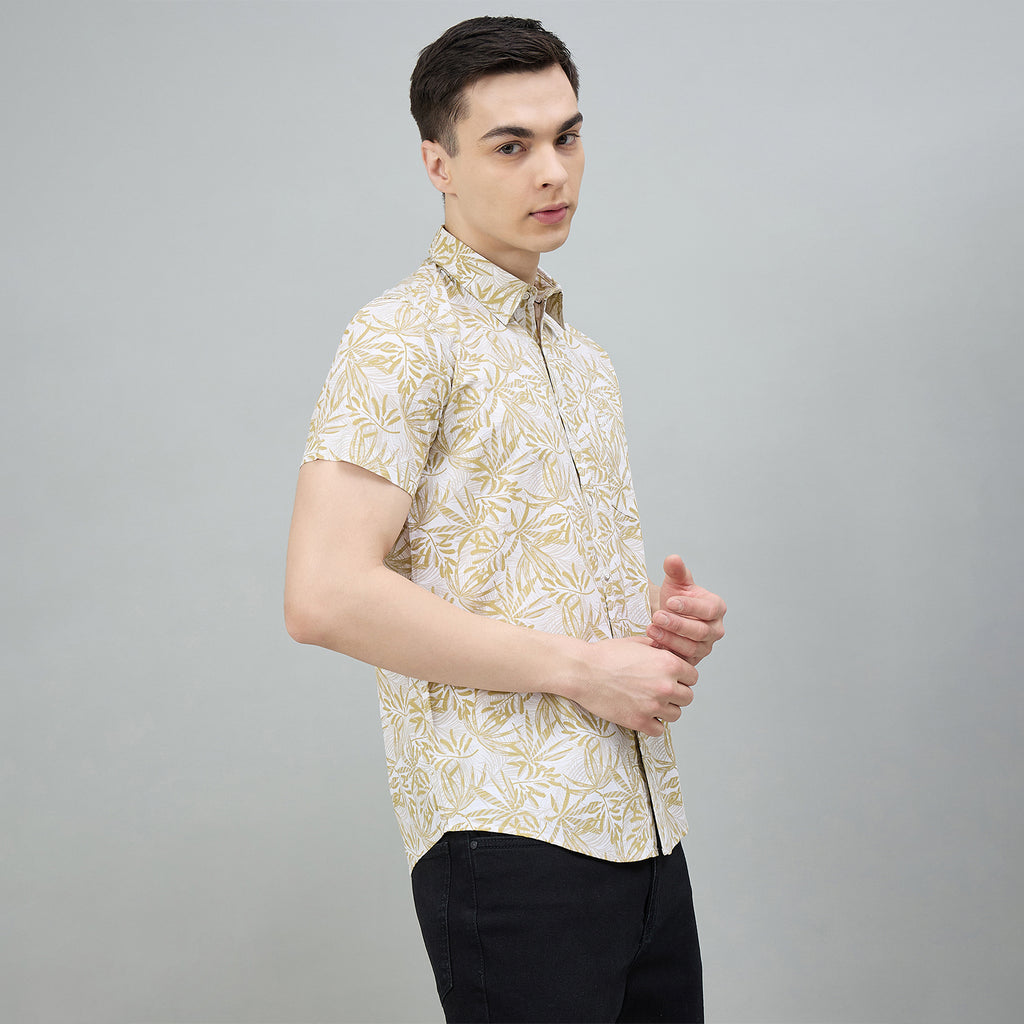 Duke Urban Men Floral Print Half Sleeve Slim Shirt (SDO3PRE)