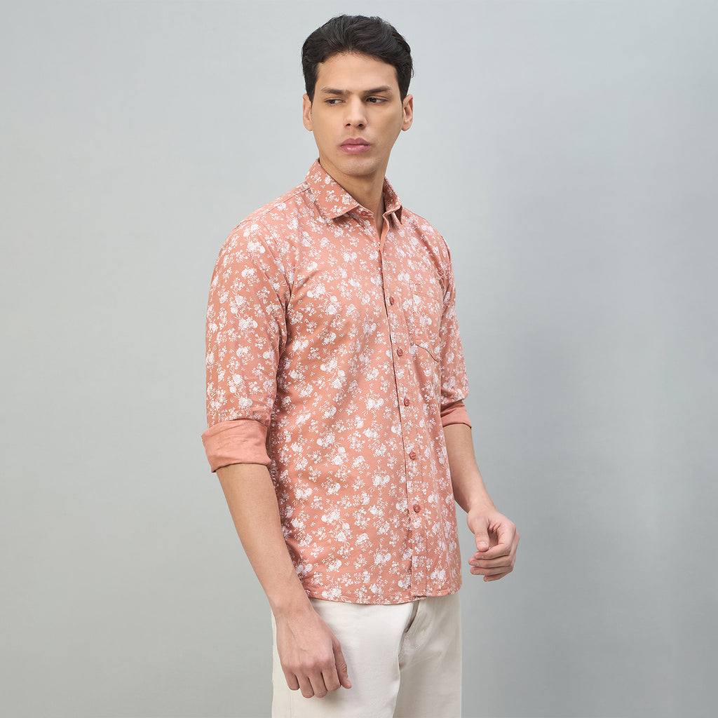 Duke Urban Men Floral Print Pure Cotton Slim Fit Casual Full Sleeve Shirt (SDO8PRBH)
