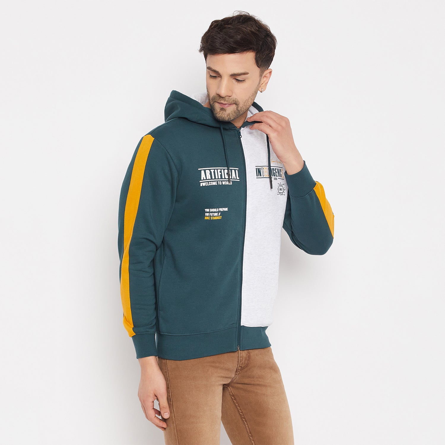 Duke Urban Men Hooded Zipper Sweatshirt (LF6309)