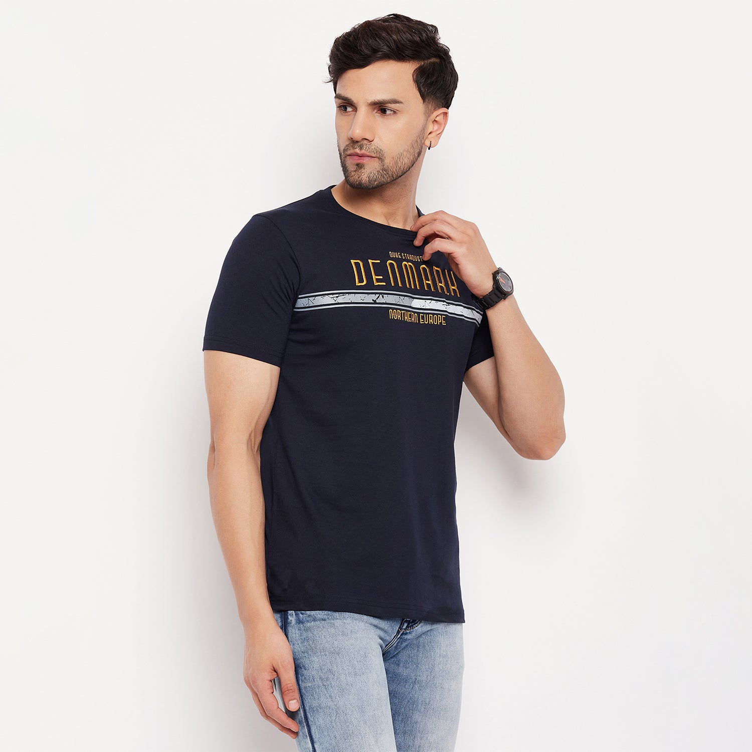 Duke Stardust Men Half Sleeve Round Neck Cotton T-shirt (LF5807)