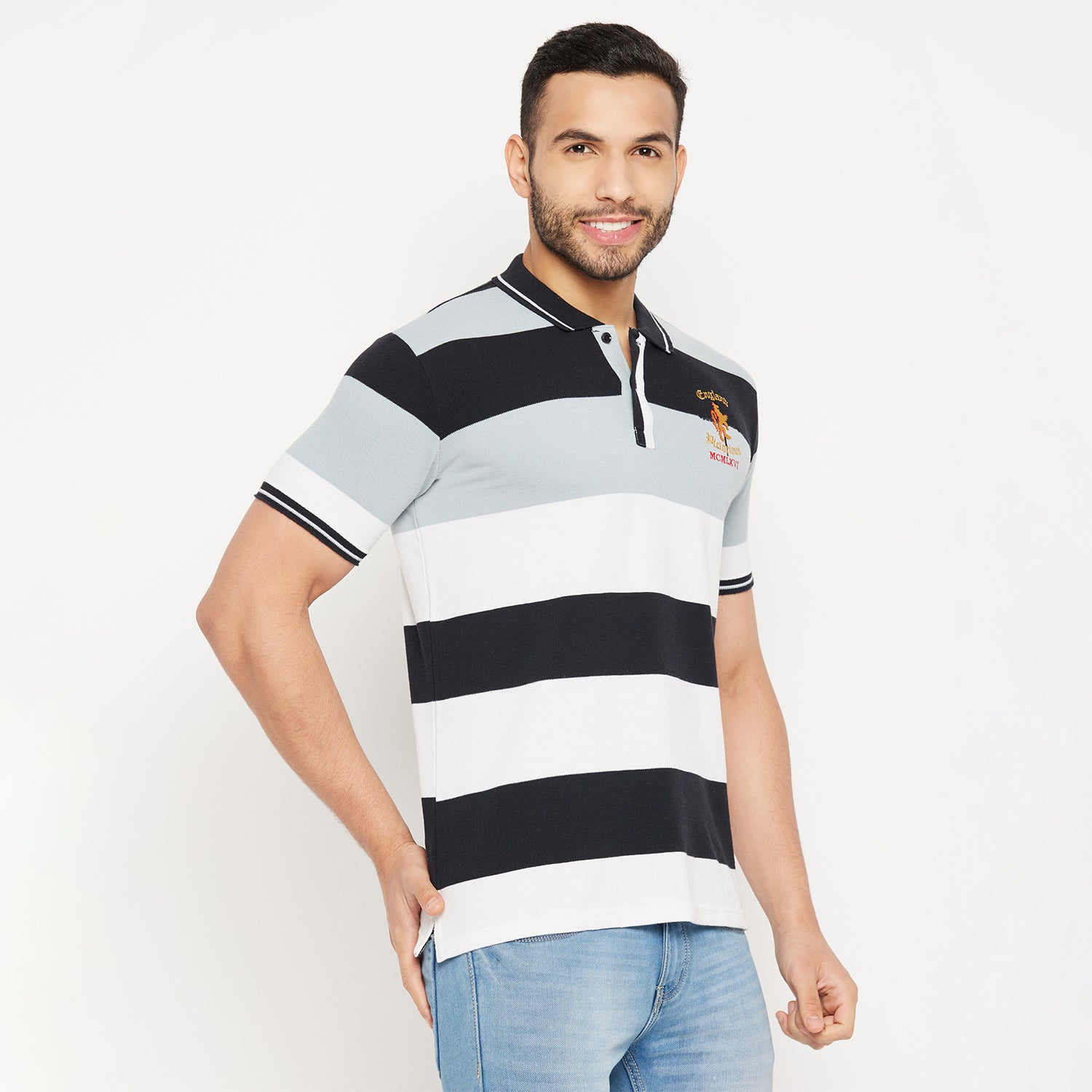 Duke Stardust Men Half Sleeve Polo Neck Cotton T-shirt (4032)