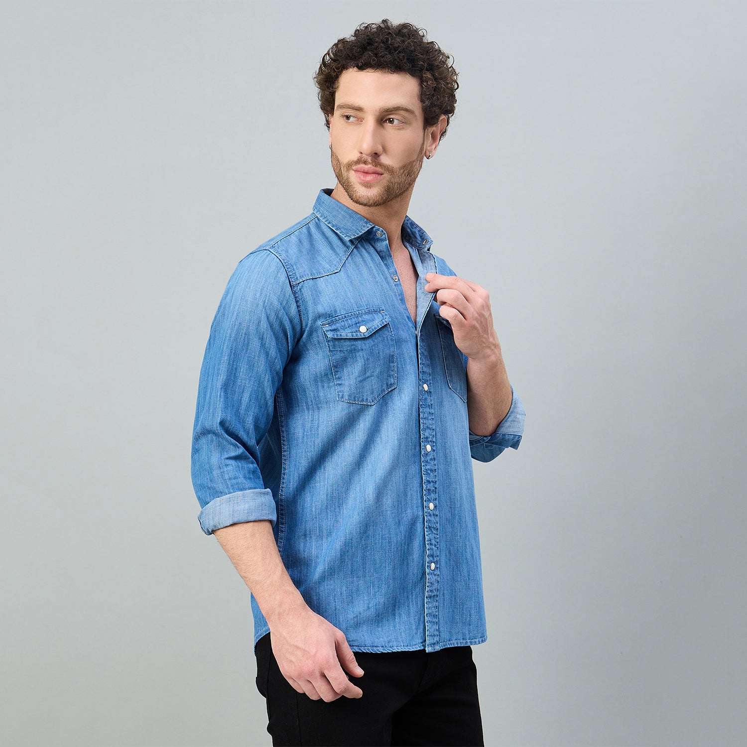 Duke Urban Men Shortstyle Washed Shirt (SDO9PLID)
