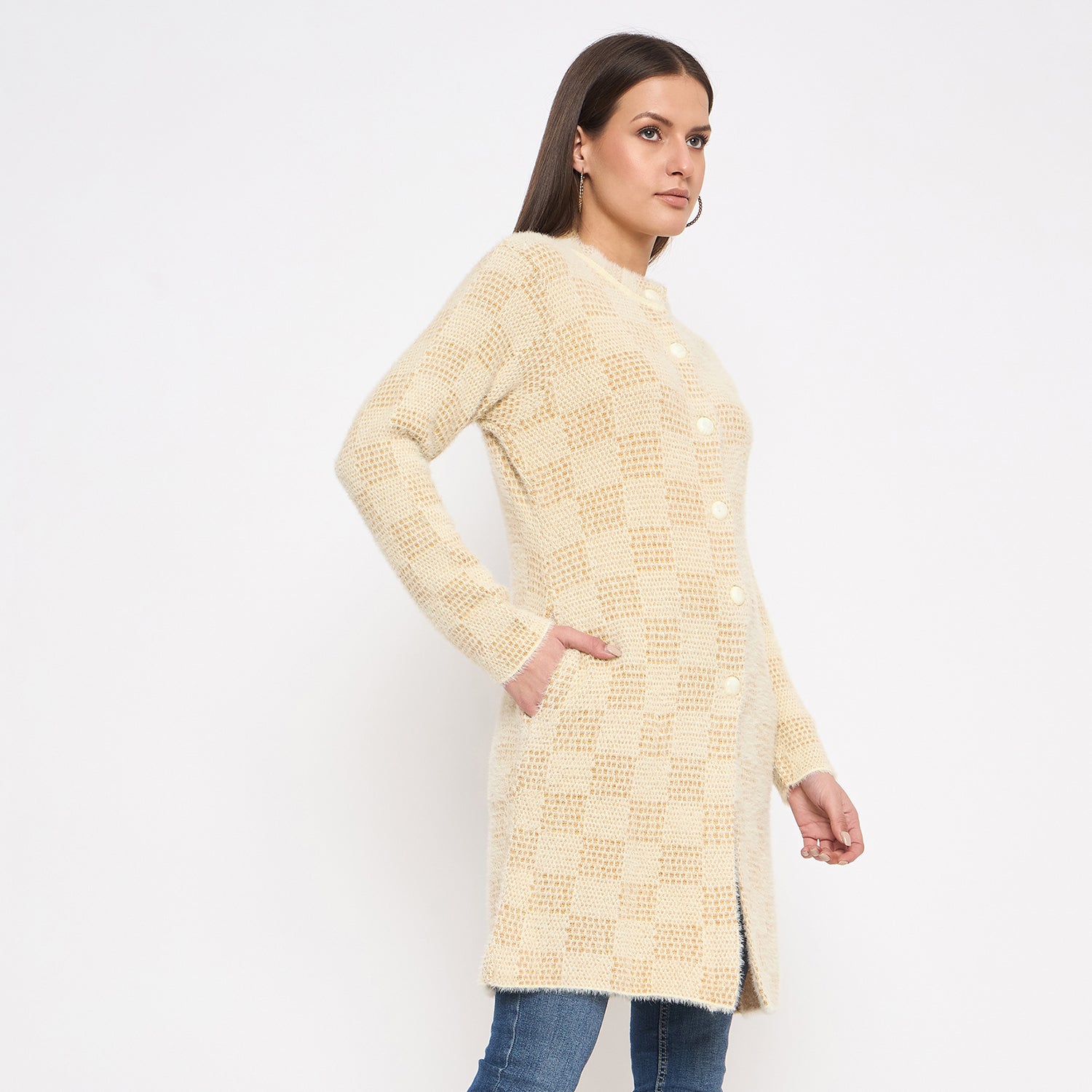 Duke Urban Women Full Sleeve Round Neck Long Coat (SDS1206)