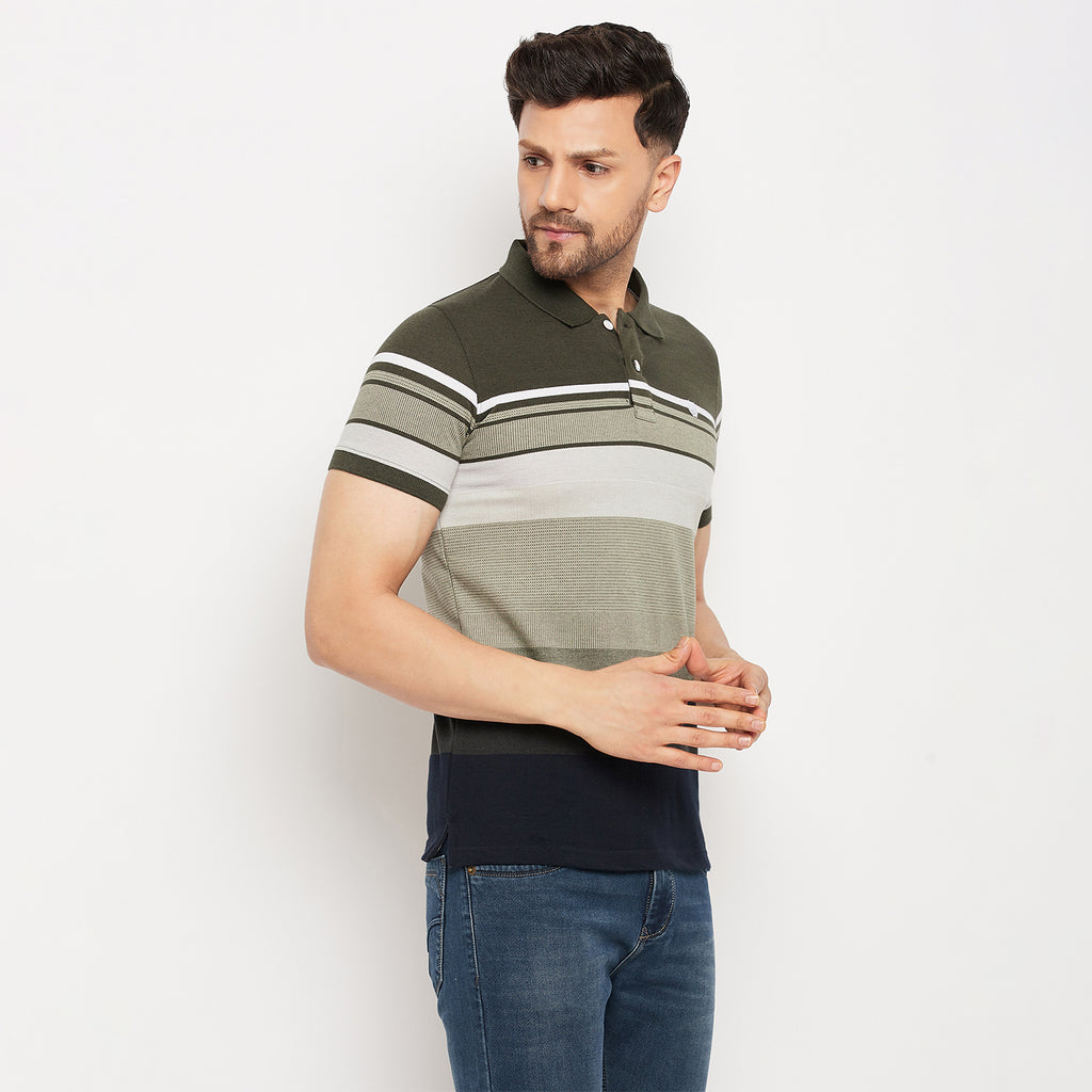 Duke Stardust Men Half Sleeve Polo Neck Cotton T-shirt (LF7013)