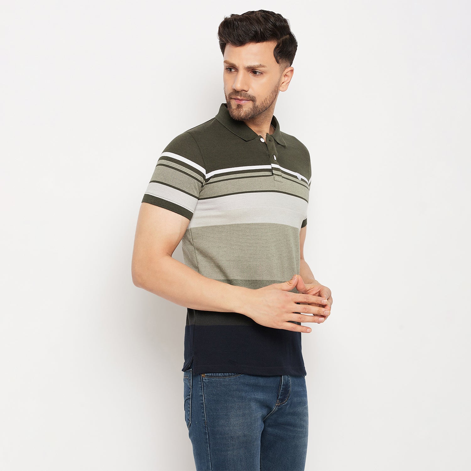 Duke Stardust Men Half Sleeve Polo Neck Cotton T-shirt (LF7013)