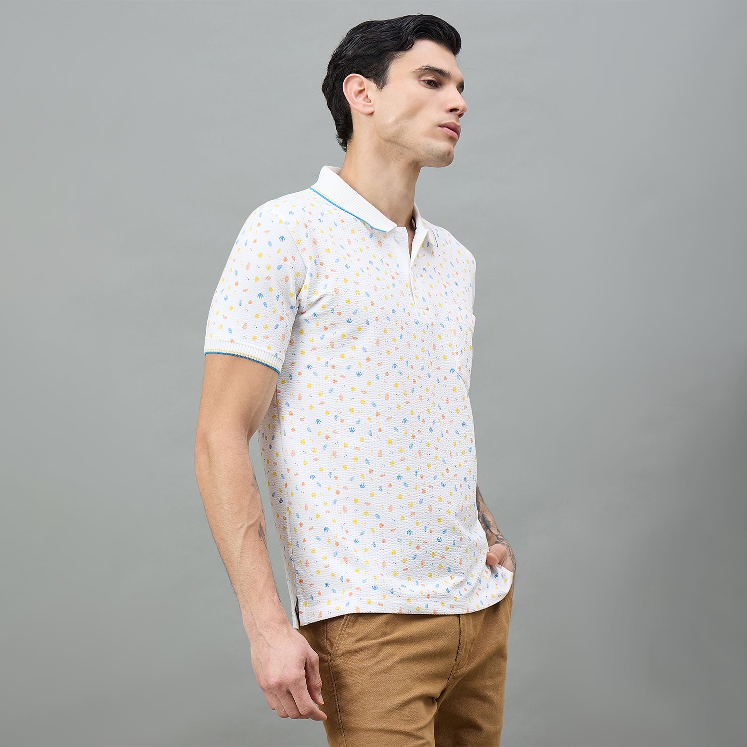 Duke Urban Men Half Sleeve Printed Slim fit Polo T-Shirt (LF7579)