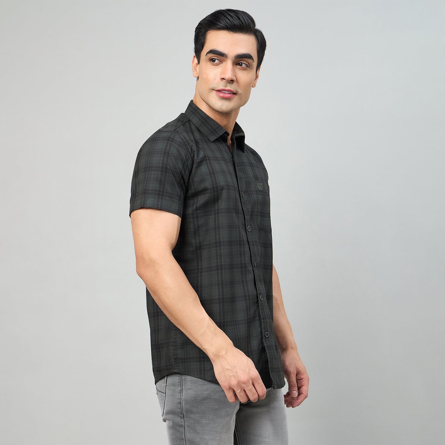 Duke Men Slim Fit Half Sleeve Twill Cotton Shirt (SDO3CKM)