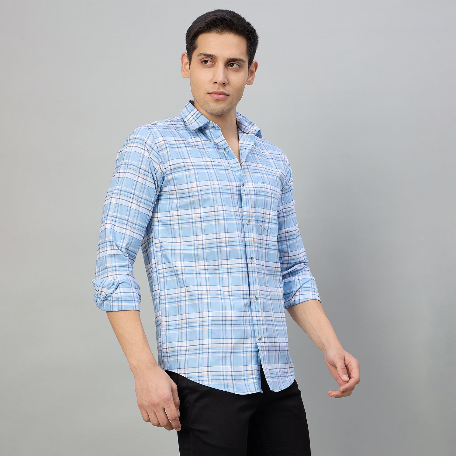 Duke Men Slim Fit Full Sleeve Oxford Cotton Shirt (SDO5CKCY)