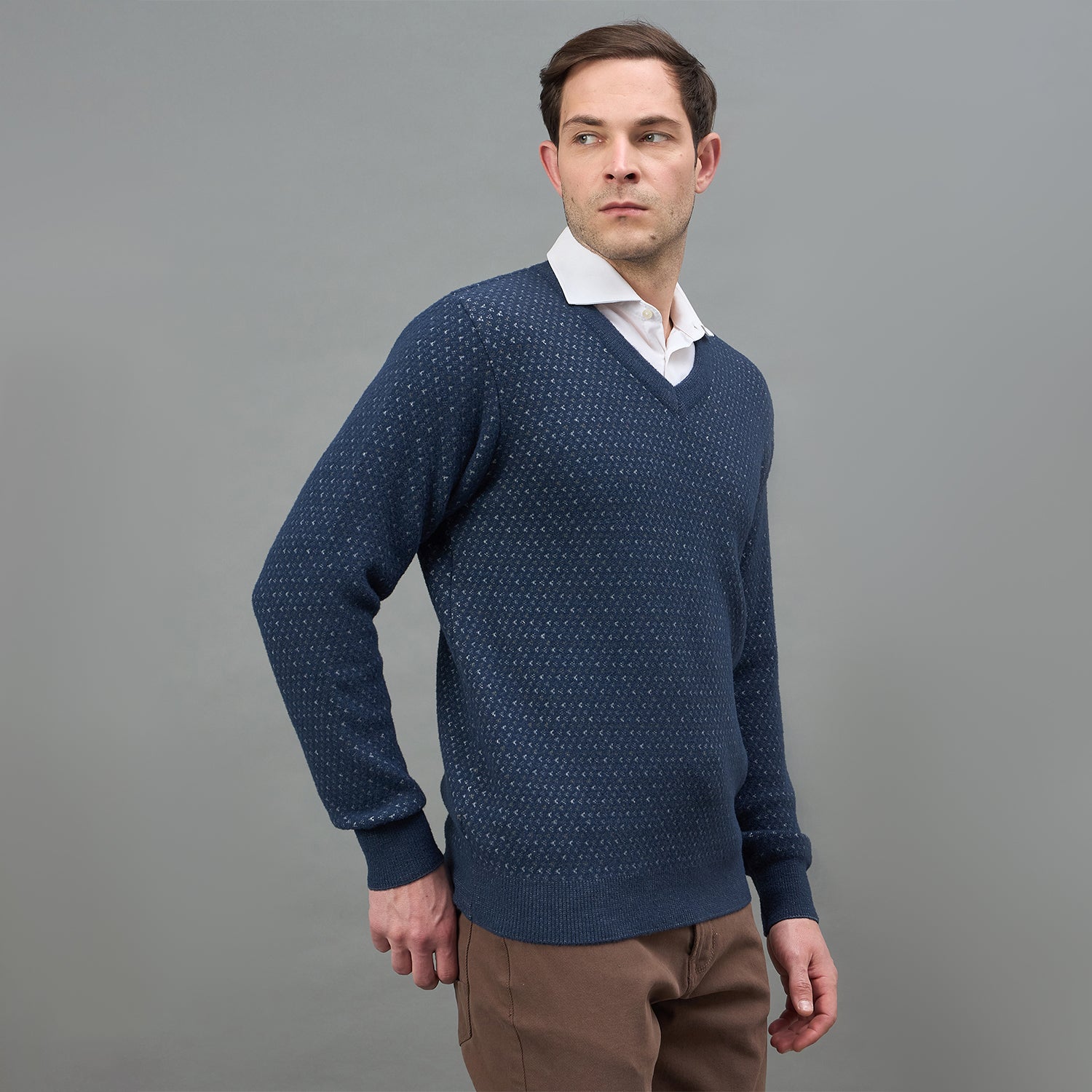 Duke Urban Men Full Sleeve V Neck Regular Sweater (SDS2403)