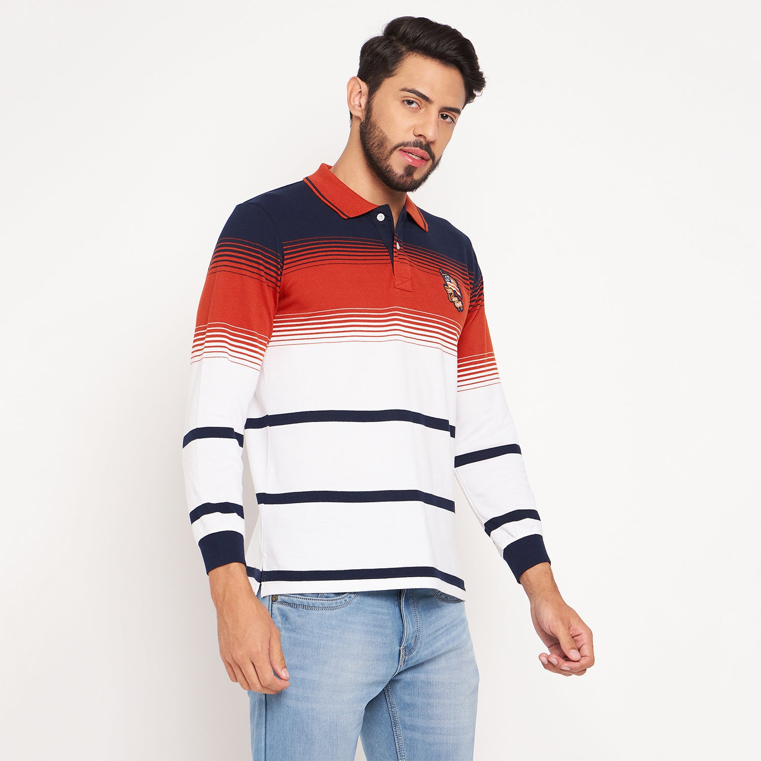 Duke Stardust Men Polo Neck Full Sleeve Cotton T-shirt (LF3964)