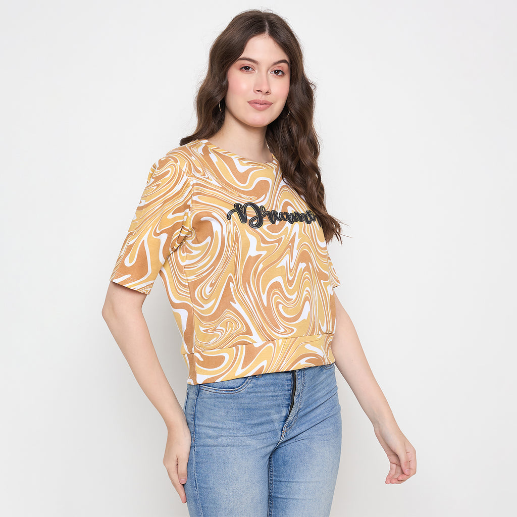 Duke Urban Women Round Neck Crop Top (LFX4206)