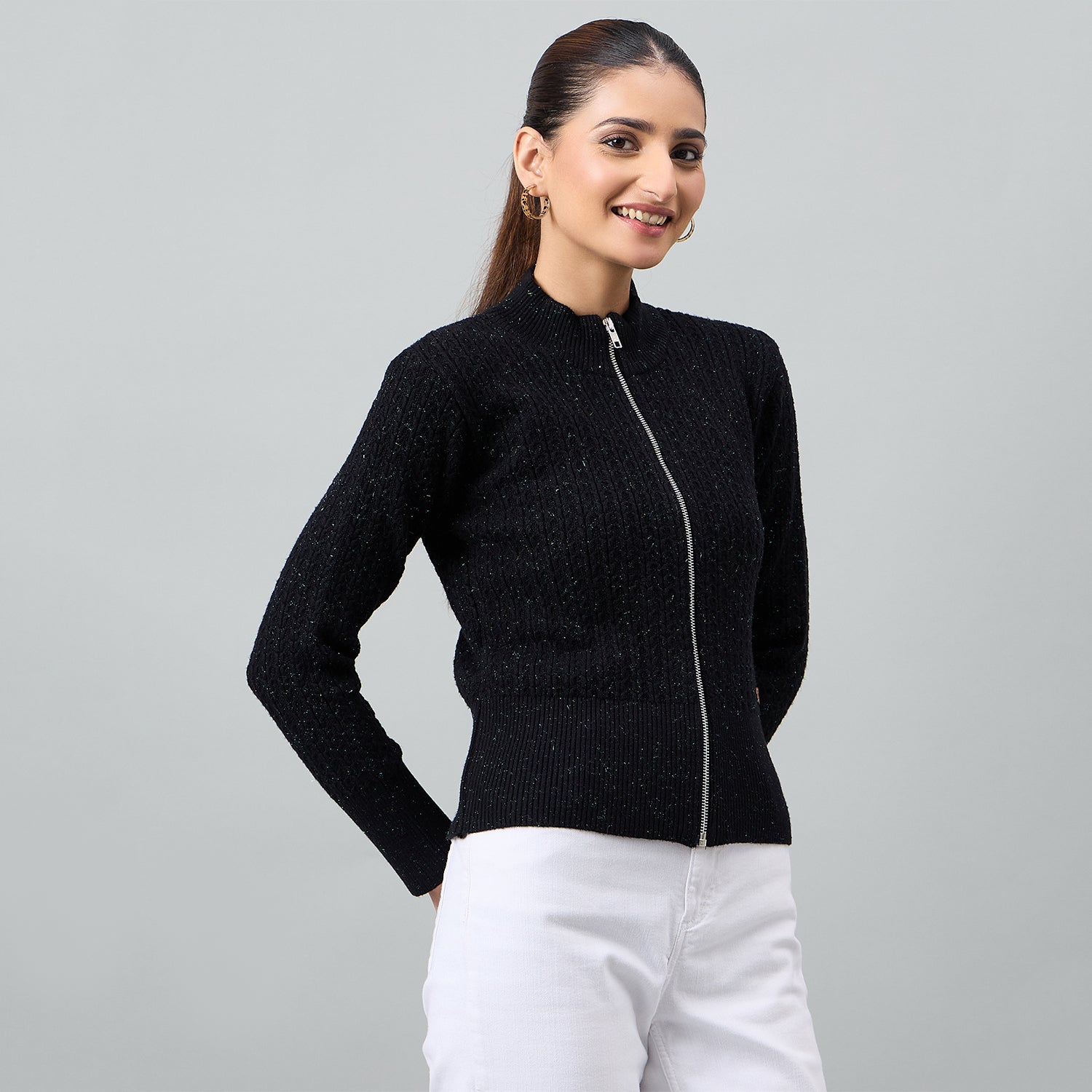 Duke Urban Women Full Sleeve Front Open Regular Cardigan (SDS1393)