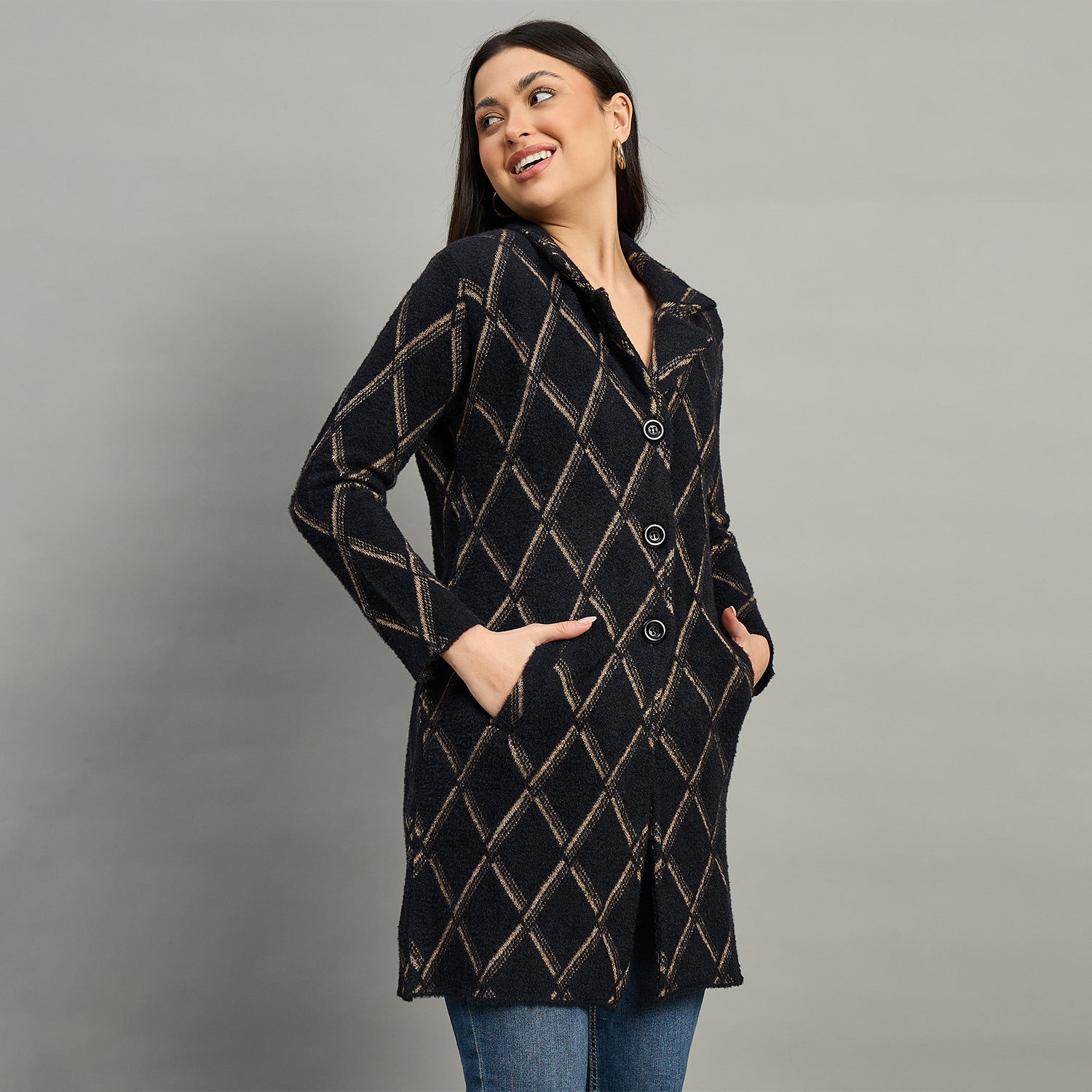 Duke Urban Women Full Sleeve Self Design Sweater (SDS1320)