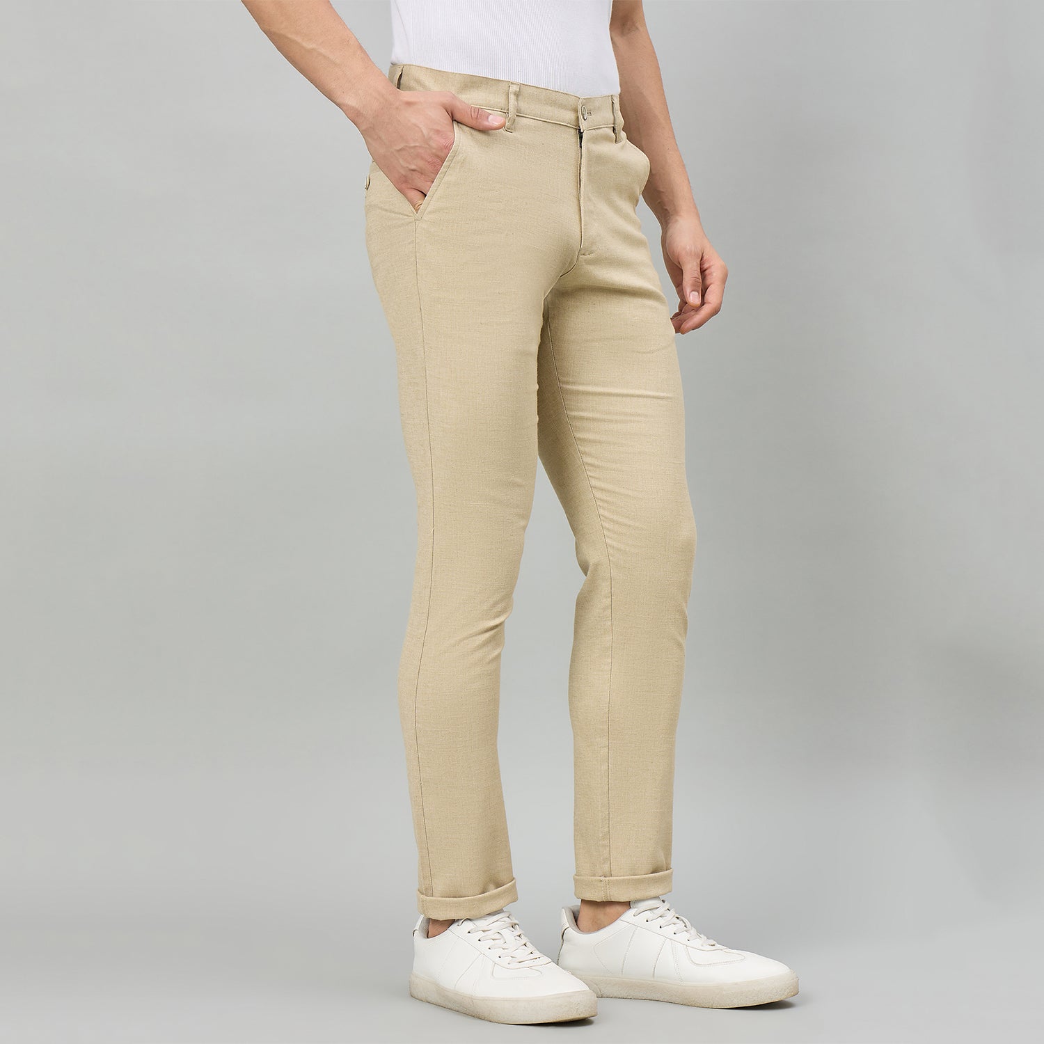 Duke Men Flatfront Narrow fit Casual Chinos Trouser (SDT4653)
