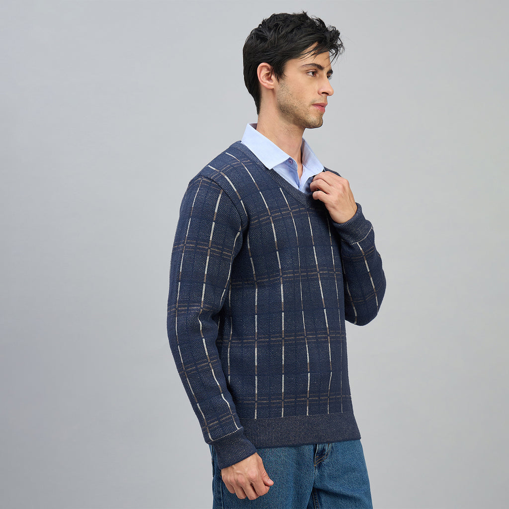 Duke Men Full Sleeve V Neck Regular Sweater (SDS2306)