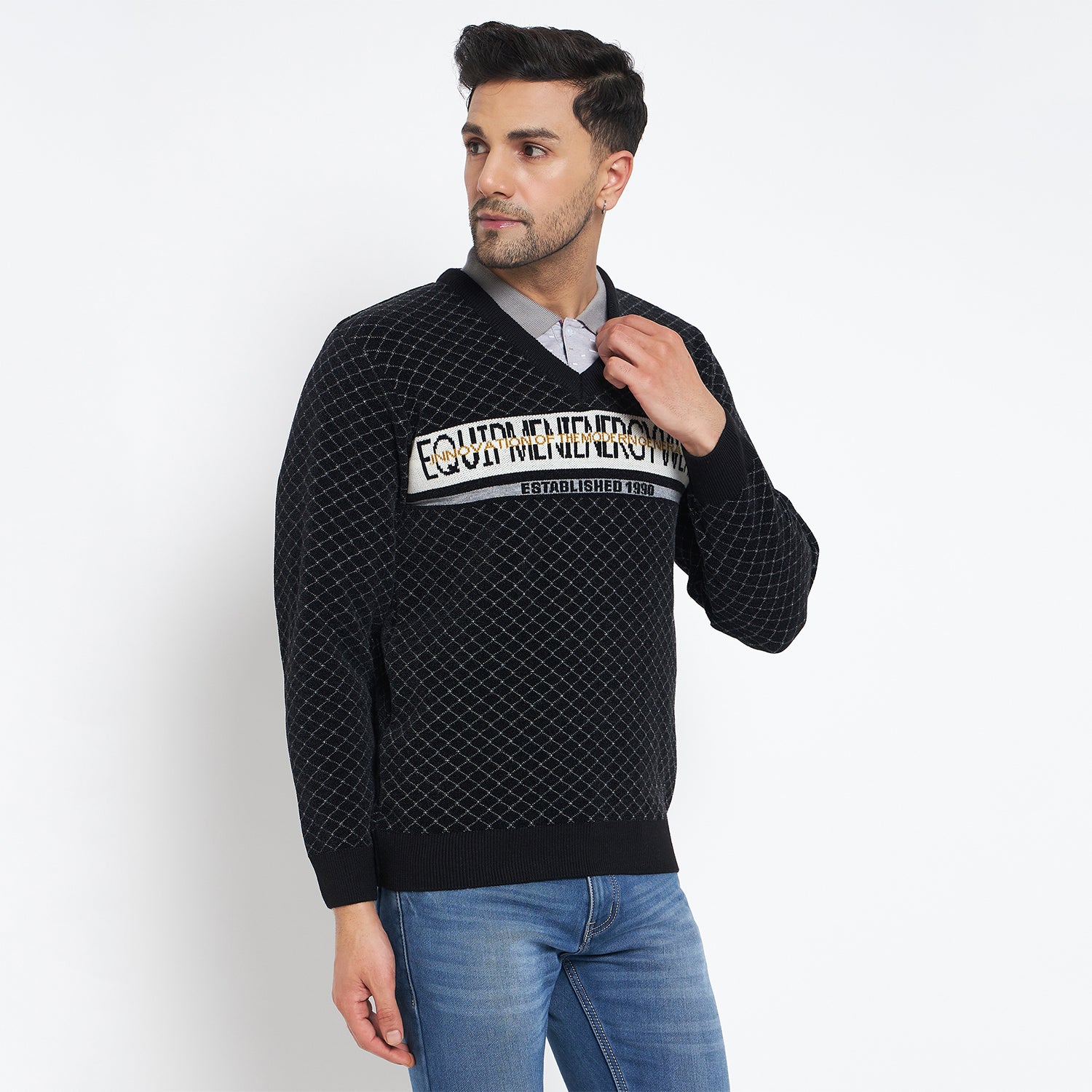 Duke Urban Men Full Sleeve V Neck Pullover (SDS2139)