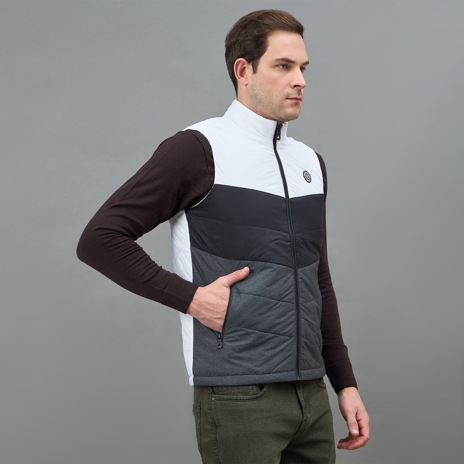 Duke Urban Men Sleeveless High Neck Bomber Jacket (SDZ2252)