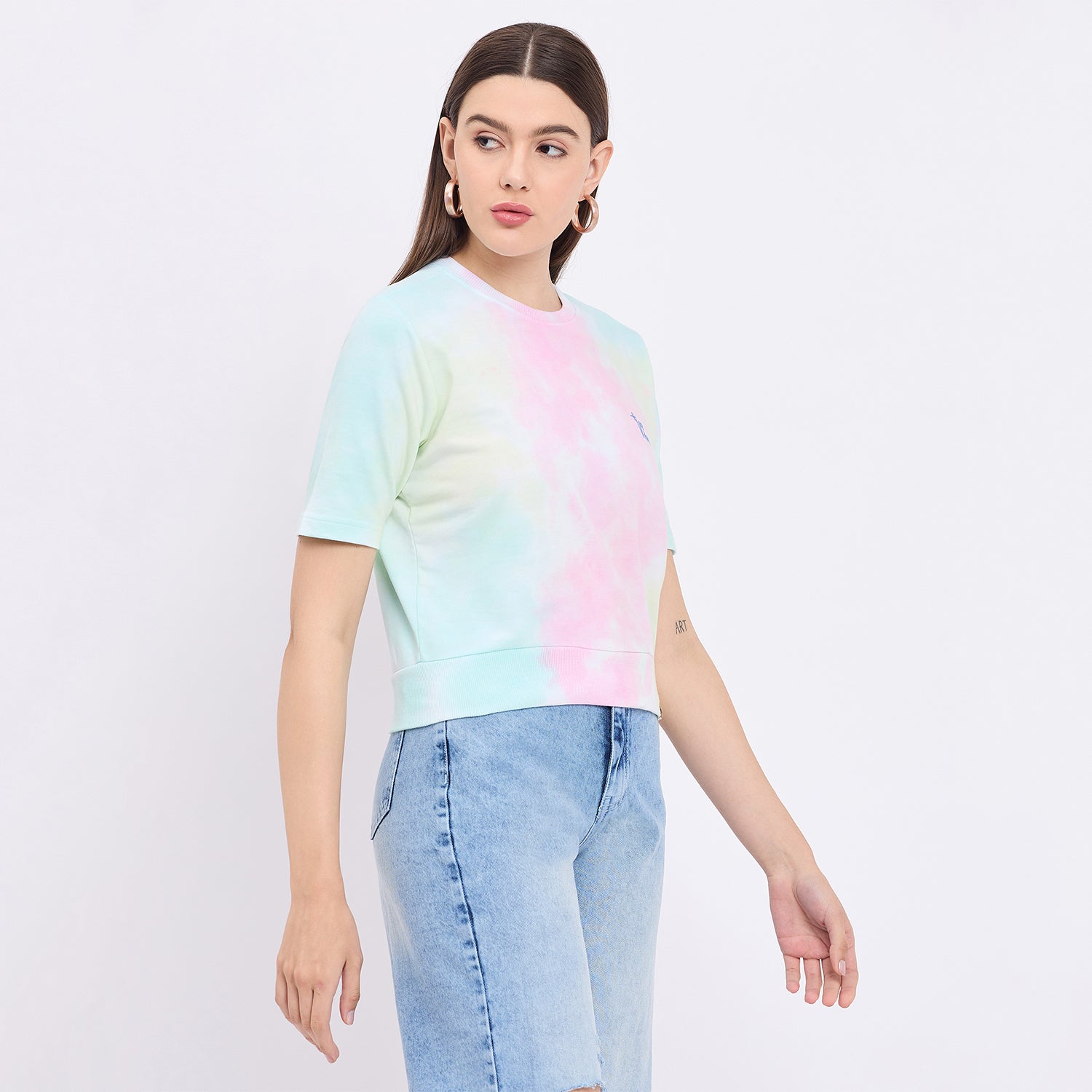 Duke Urban Women Half Sleeve Crop Top (LFX4203)