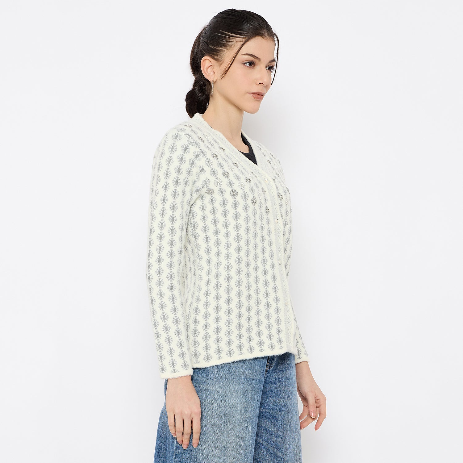 Duke Urban Women Full Sleeve Front Open Sweater (SDS1338)