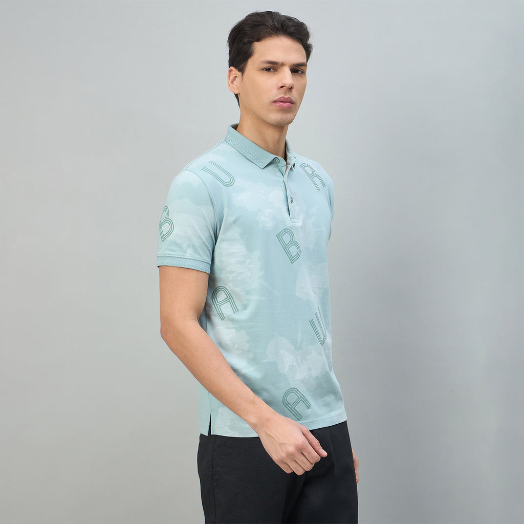 Duke Urban Men Typography Half Sleeve Slim fit Polo Tshirt (LF7632)