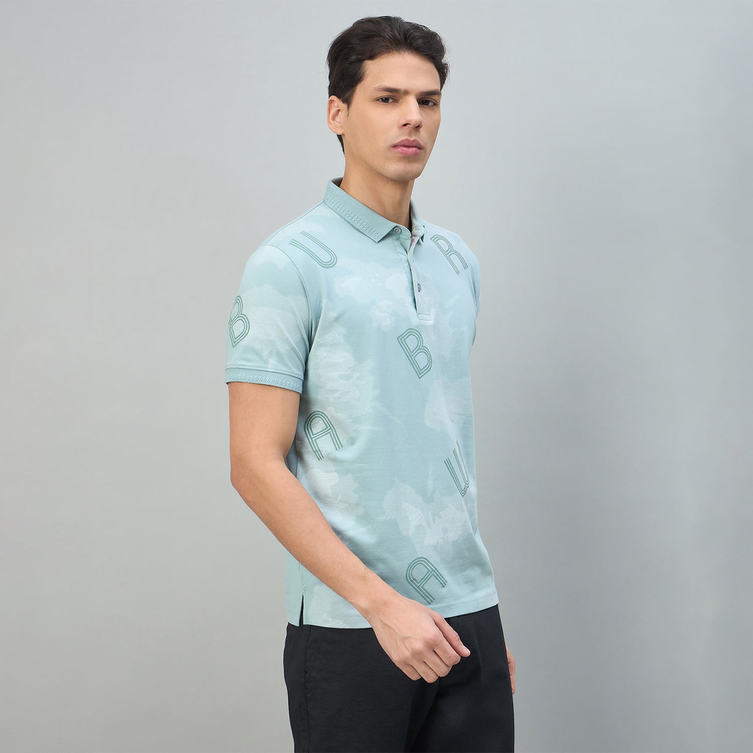 Duke Urban Men Typography Half Sleeve Slim fit Polo Tshirt (LF7632)