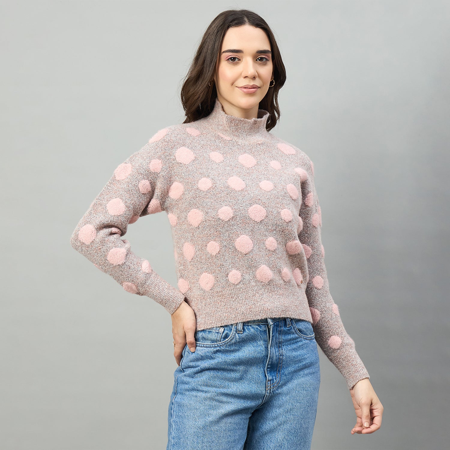 Duke Urban Women High Neck Full Sleeve Sweater (SDS1528)