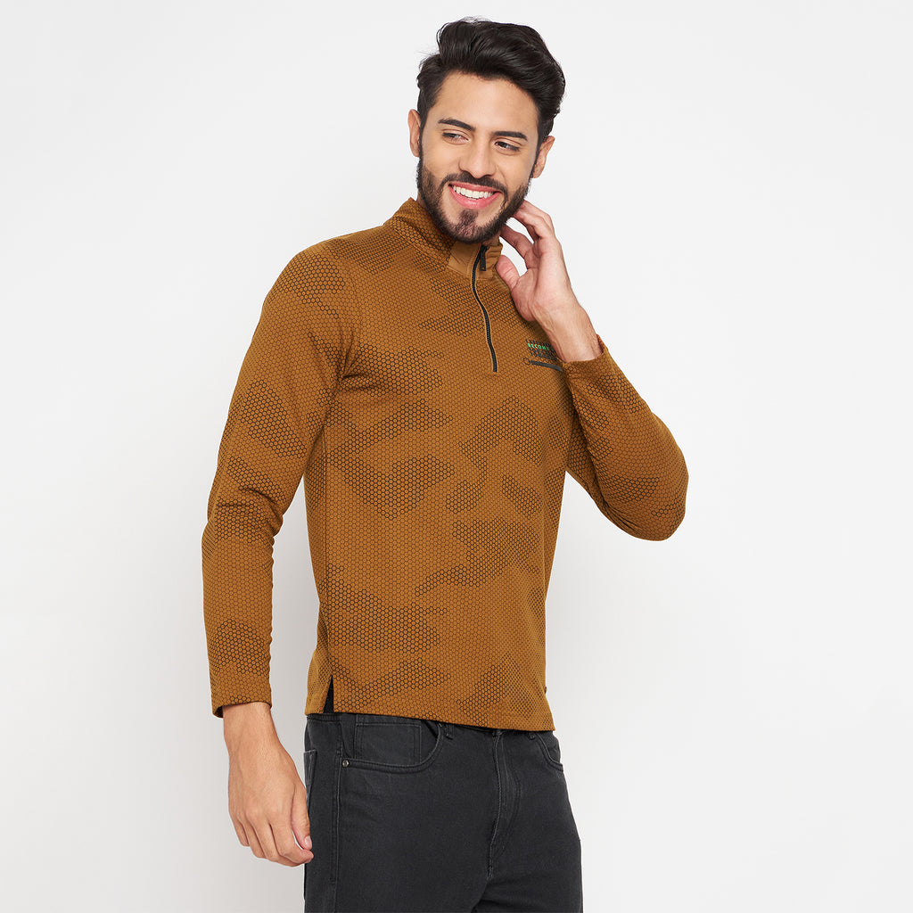 Duke Urban Men Half Zip Full Sleeve Cotton T-shirt (LF3931)