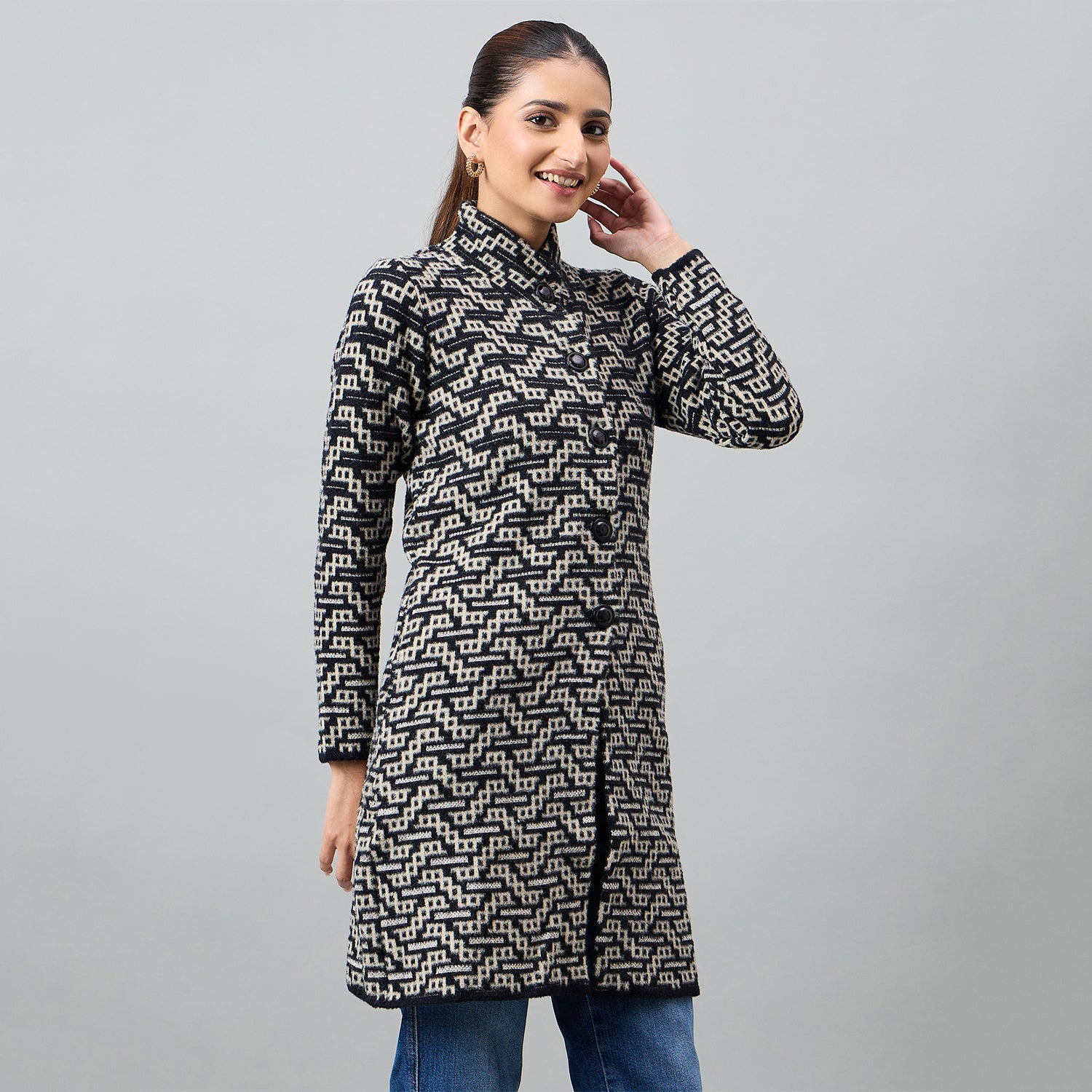 Duke Urban Women Long Coat Regular Sweater (SDS1325)