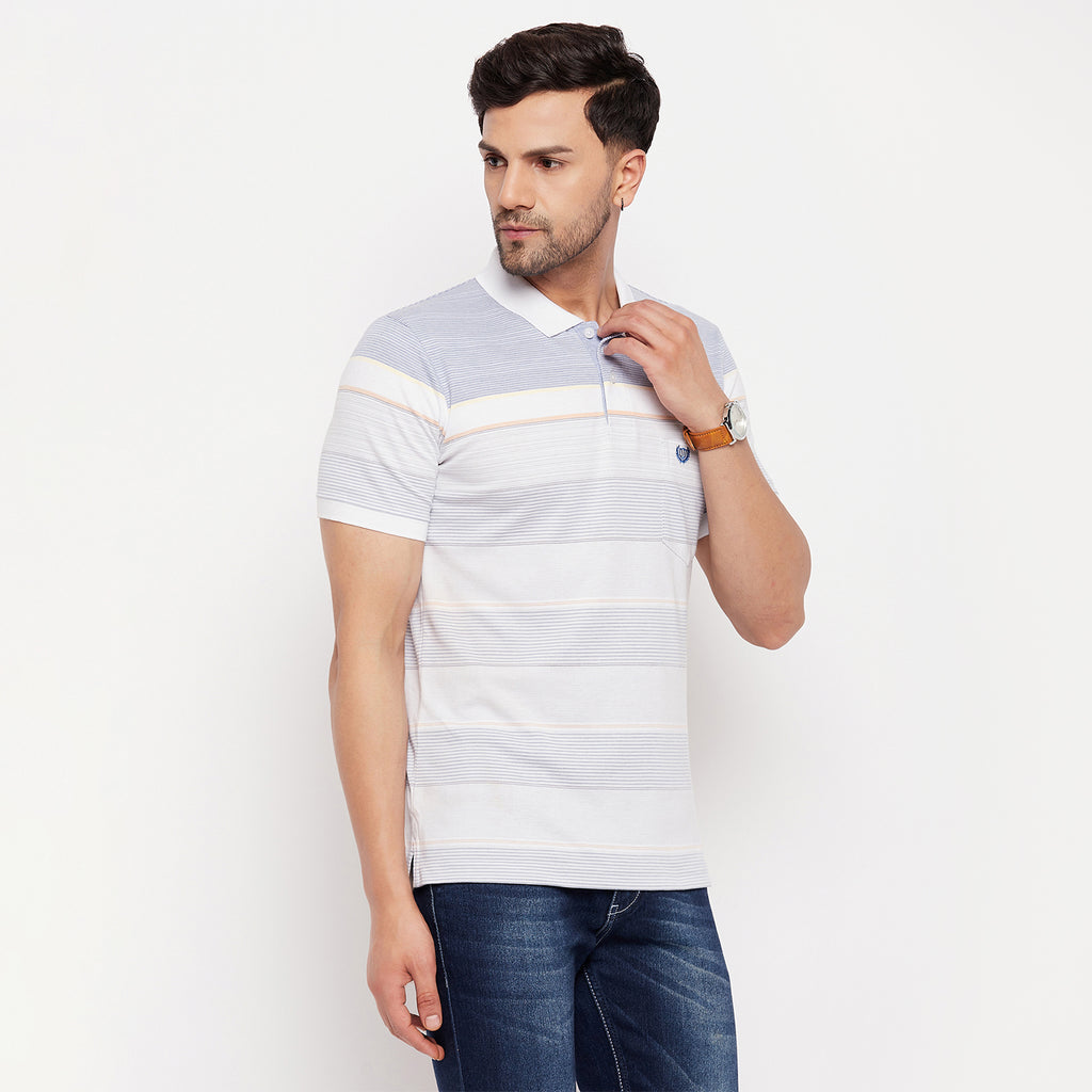 Duke Stardust Men Half Sleeve Polo Neck Cotton T-shirt (LF7016)