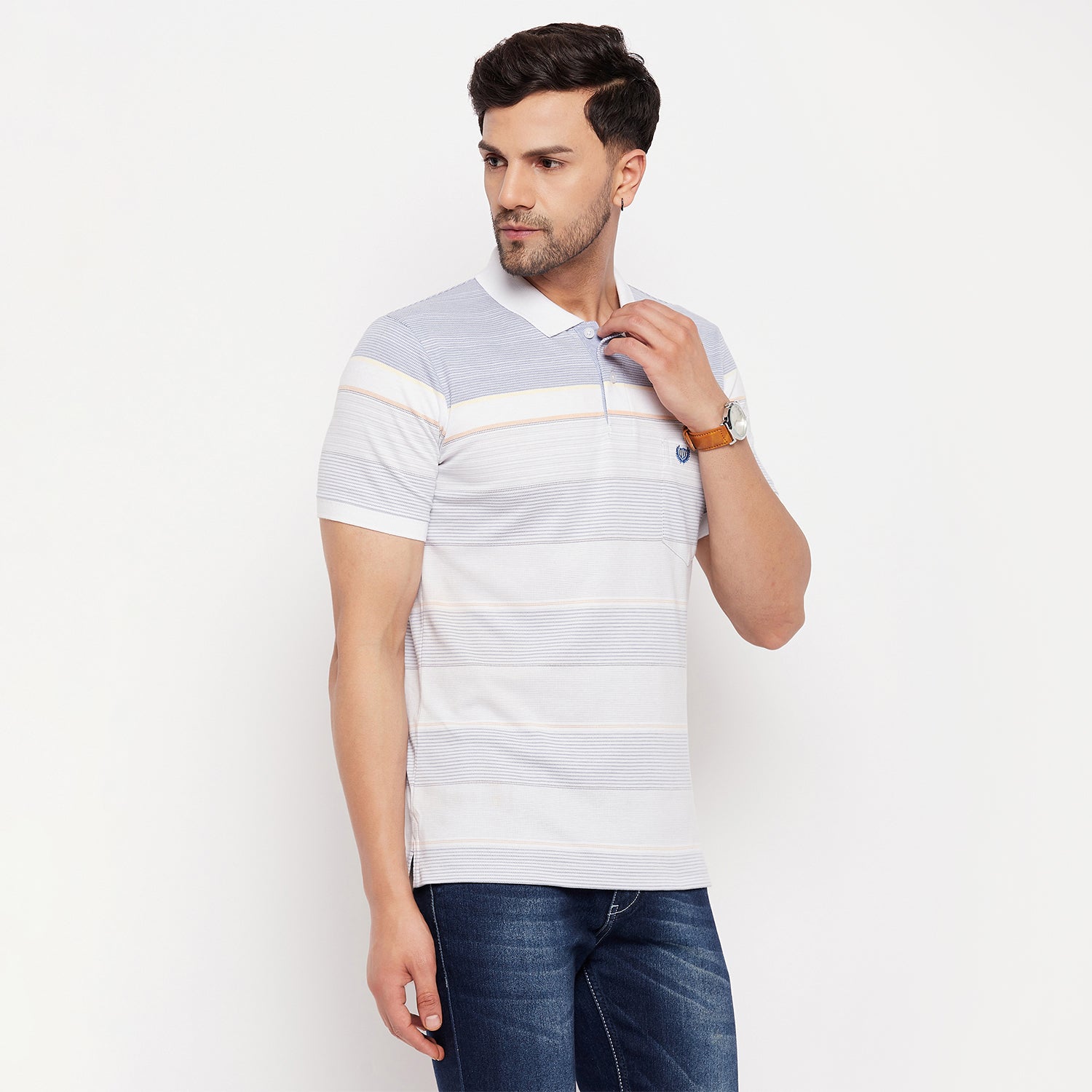 Duke Stardust Men Half Sleeve Polo Neck Cotton T-shirt (LF7016)