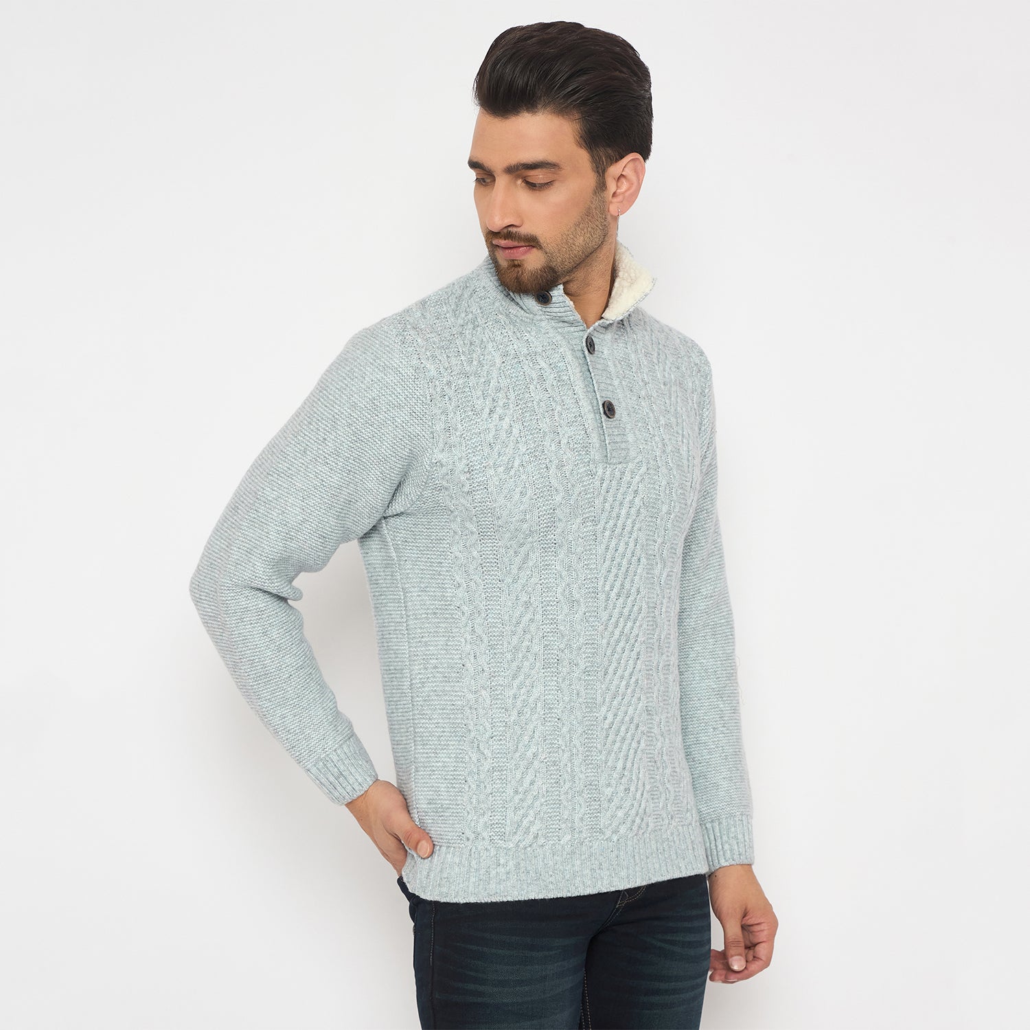 Duke Urban Men Full Sleeve Button Placket Sweater (SDS2242)