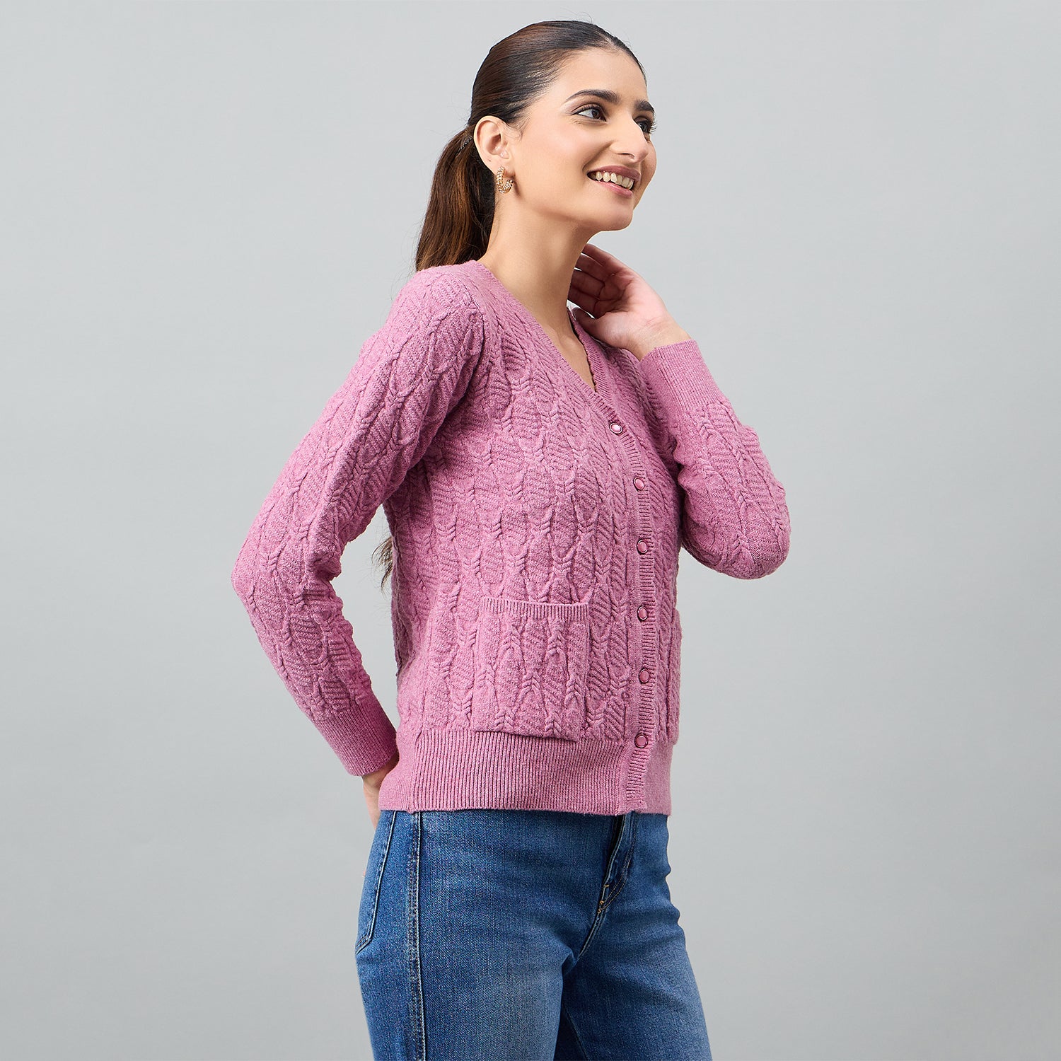 Duke Urban Women Full Sleeve Front Open Regular Cardigan (SDS1291)