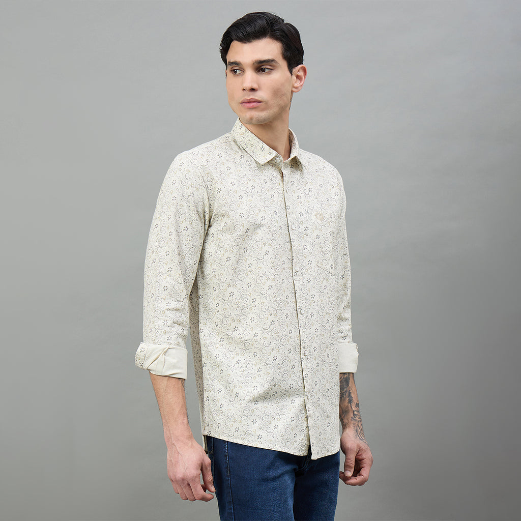 Duke Urban Men Printed Full Sleeve Spread Collar Slim Shirt (SDO6PRII)