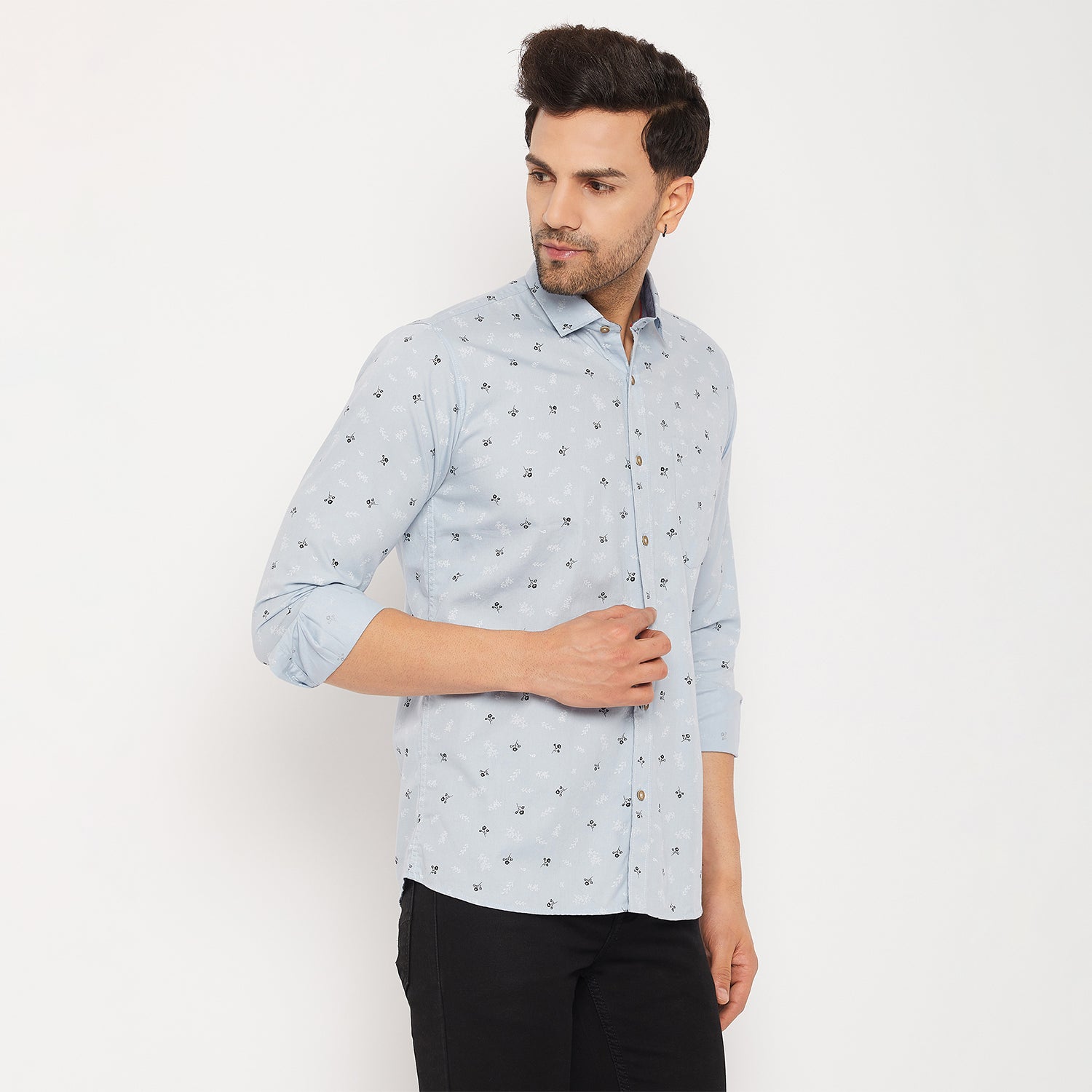 Duke Men Stardust Cotton Full Sleeve Shirt (SDO8PRTG)