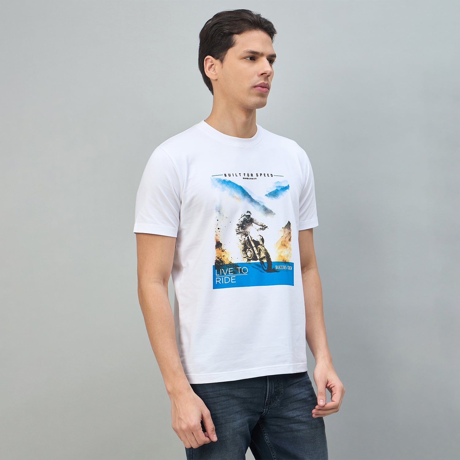 Duke Urban Men Graphic Print Half Sleeve Round Neck Casual Tshirt (LF7543)