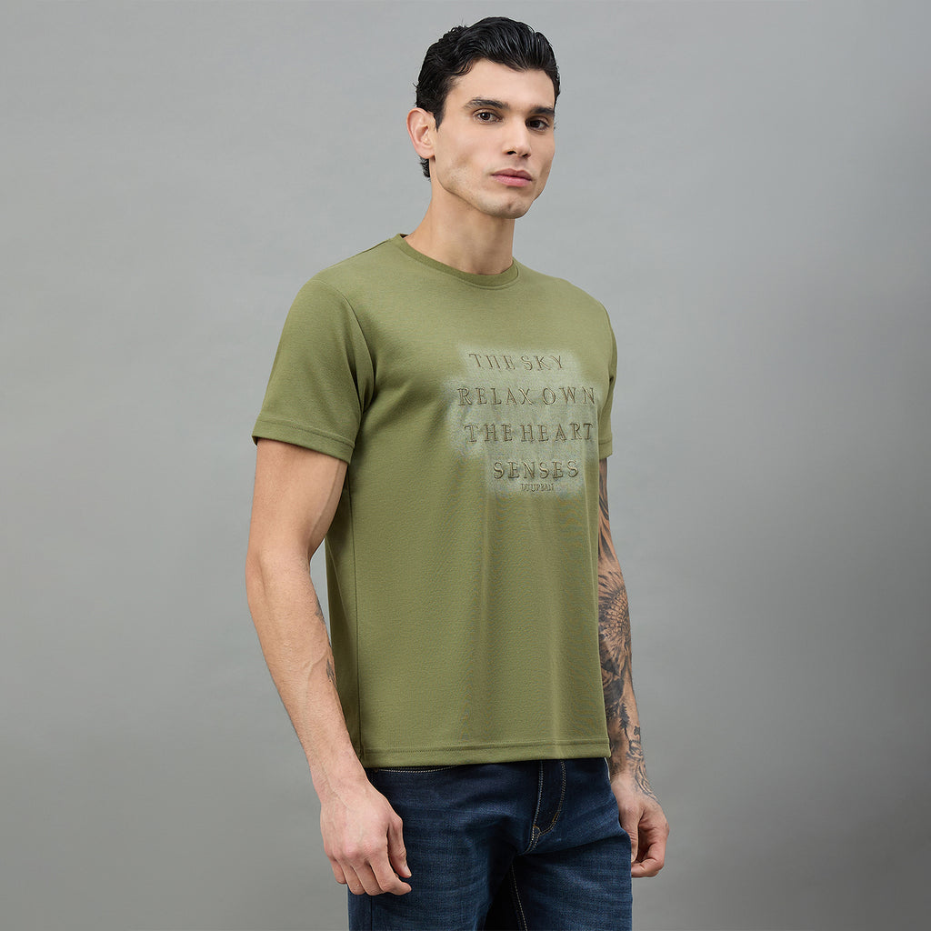 Duke Urban Men Typography Half Sleeve Round Neck Tshirt (LF7597)