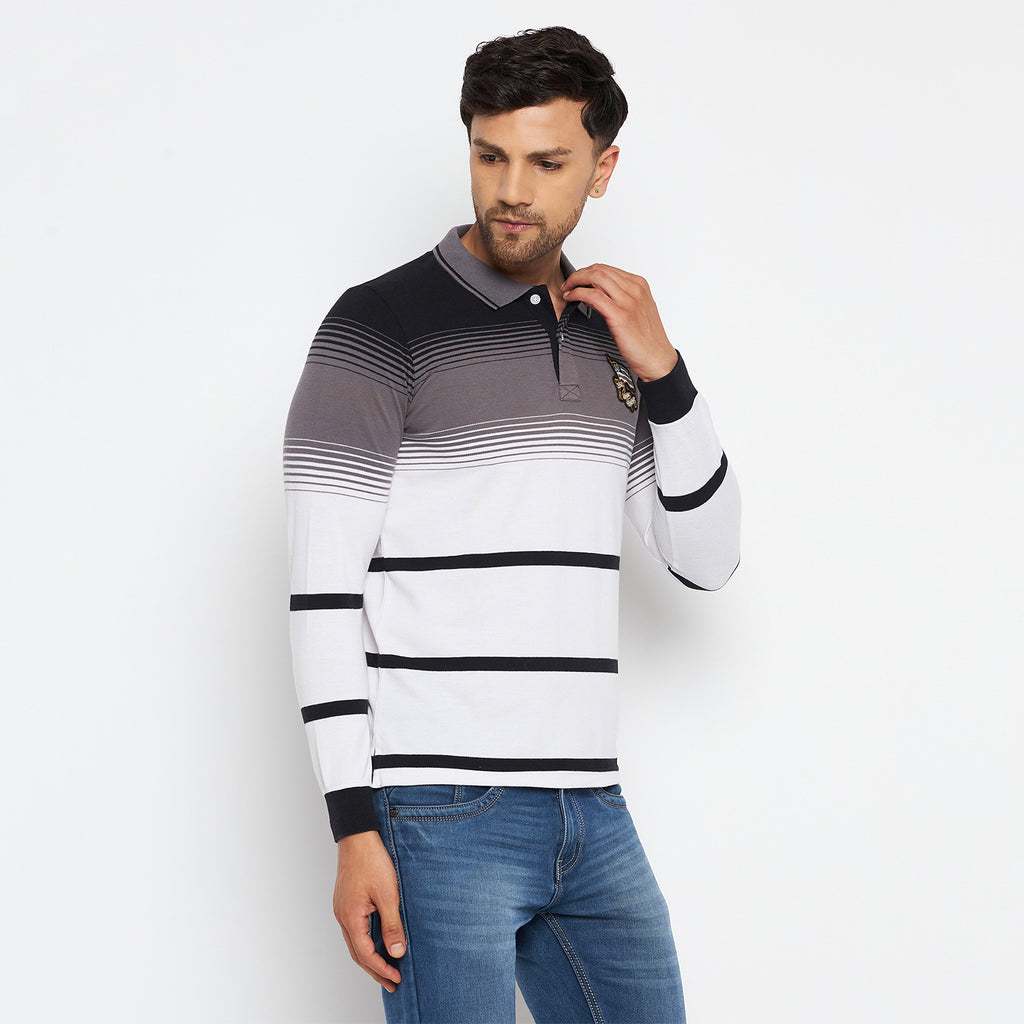 Duke Stardust Men Polo Neck Full Sleeve Cotton T-shirt (LF3964)
