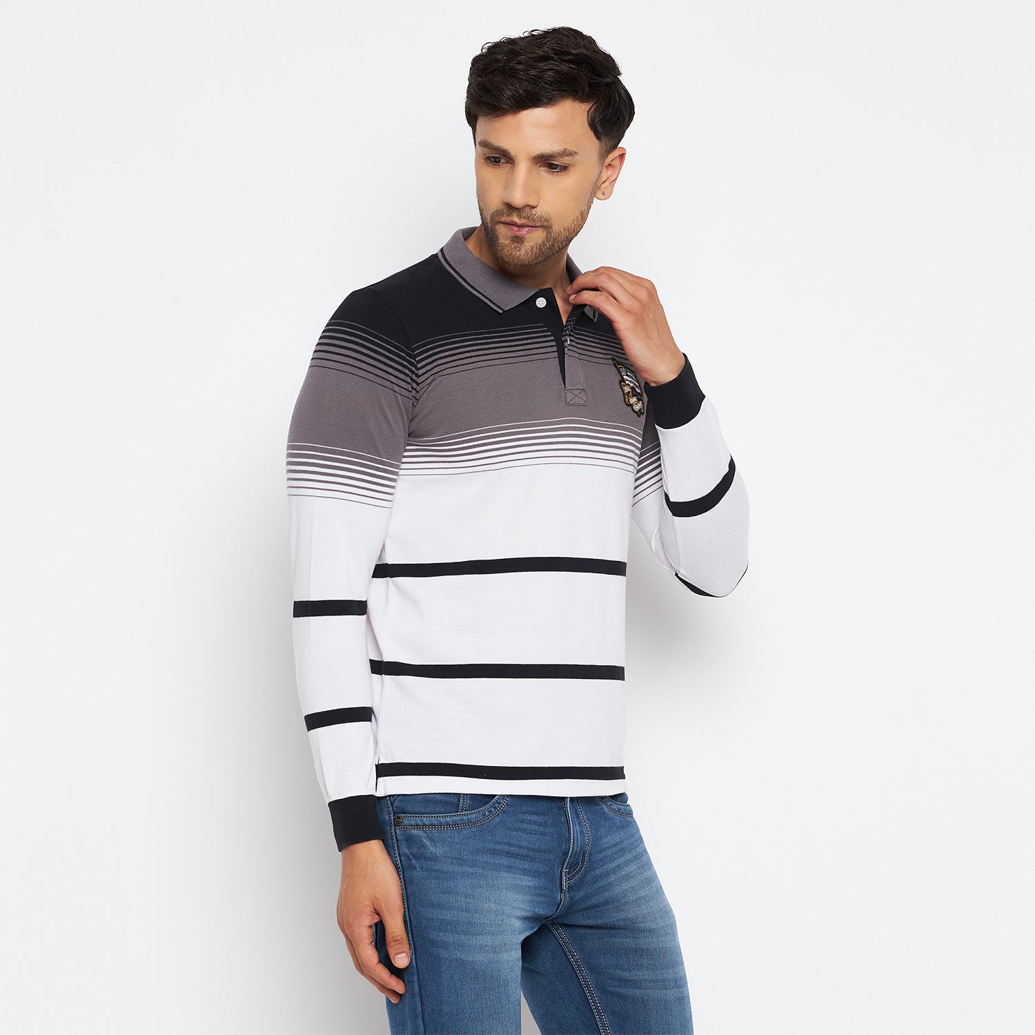 Duke Stardust Men Polo Neck Full Sleeve Cotton T-shirt (LF3964)
