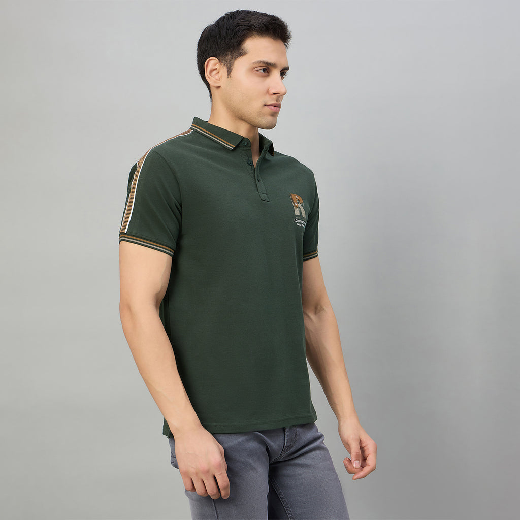 Duke Men Half Sleeve Cotton Regular Fit Casual T-shirt (LF7967)