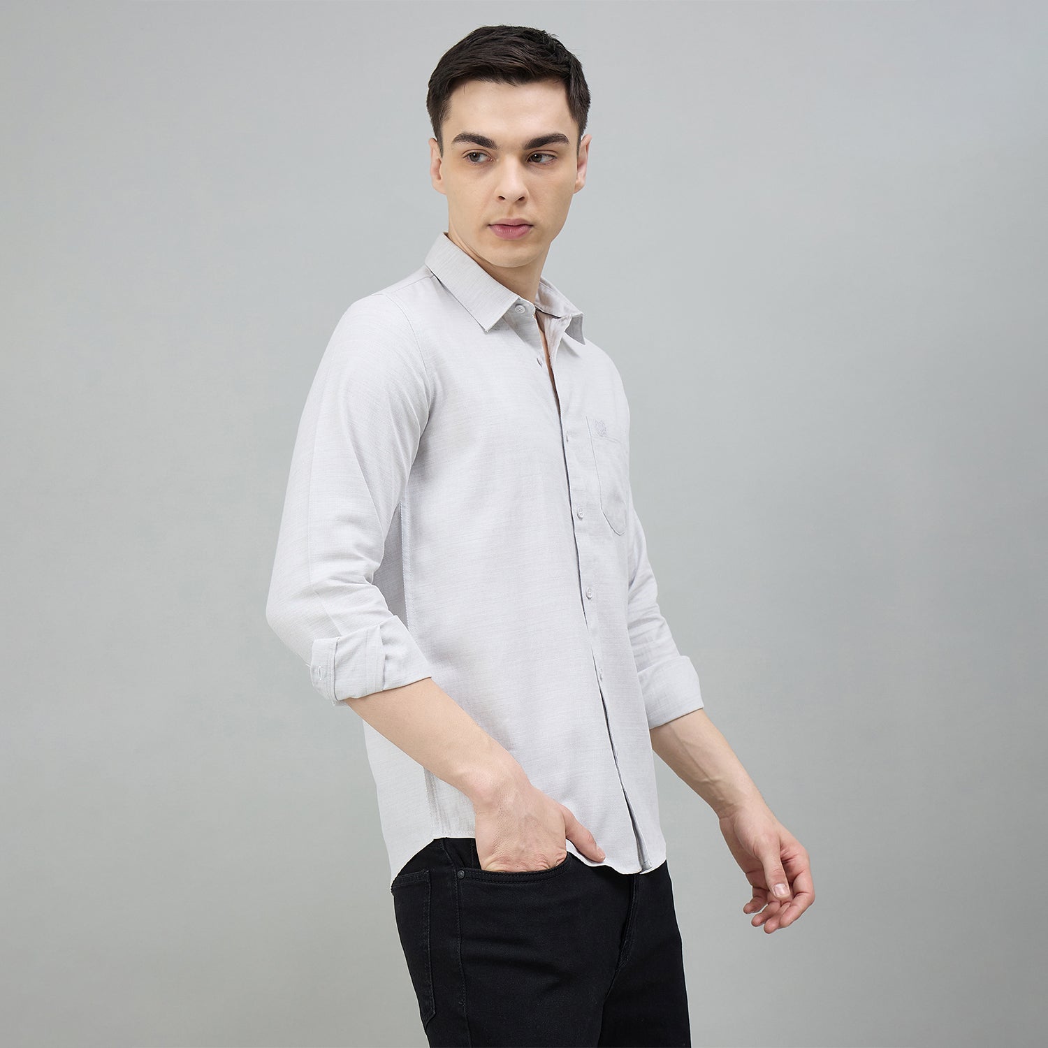 Duke Urban Men Solid Full Sleeve Spread Collar Slim Shirt (SDO7PLDI)