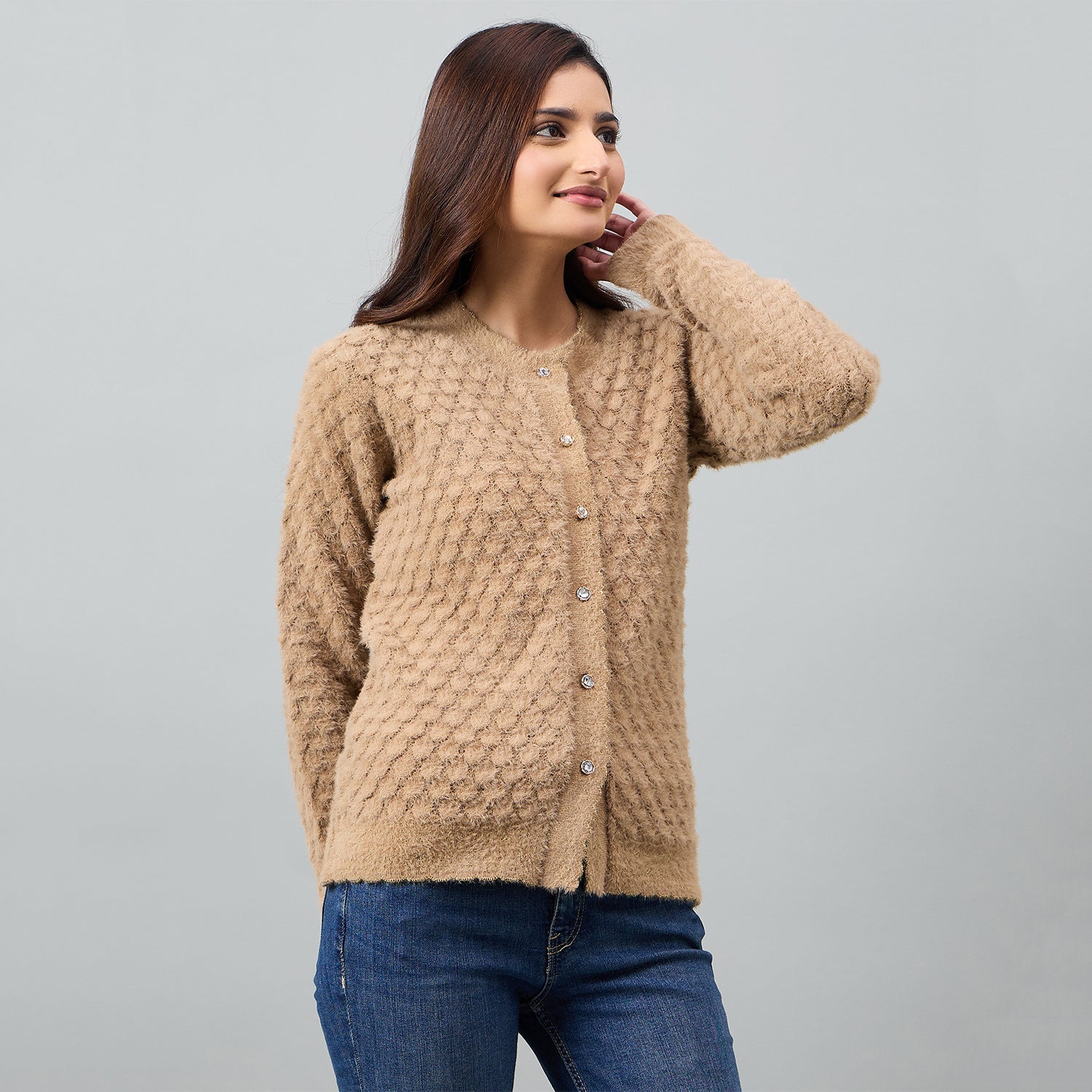 Duke Urban Women Full Sleeve Front Open Regular Cardigan (SDS1410)