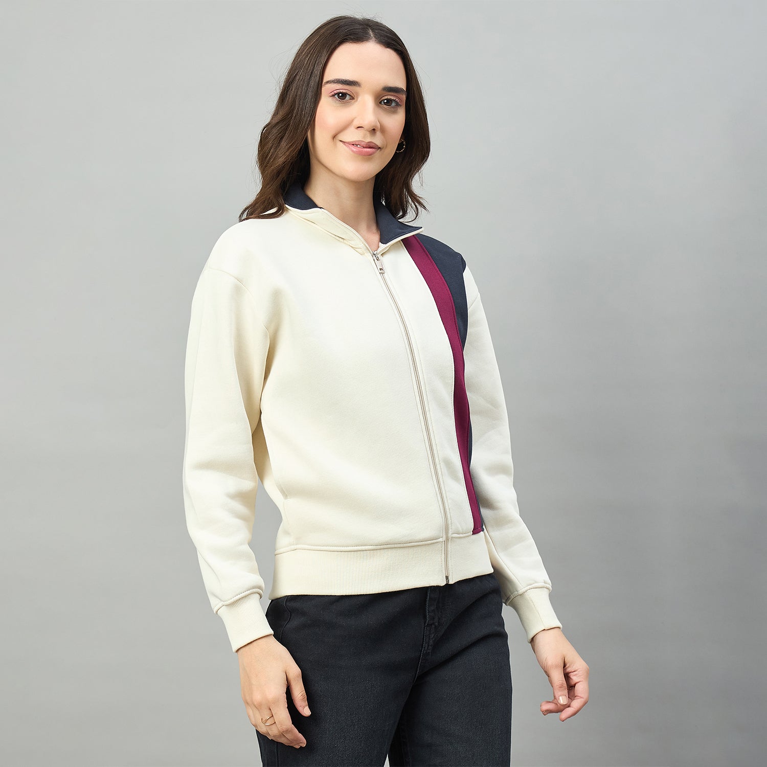 Duke Urban Women Full Sleeve Collared Sweatshirt (LFX5006S)