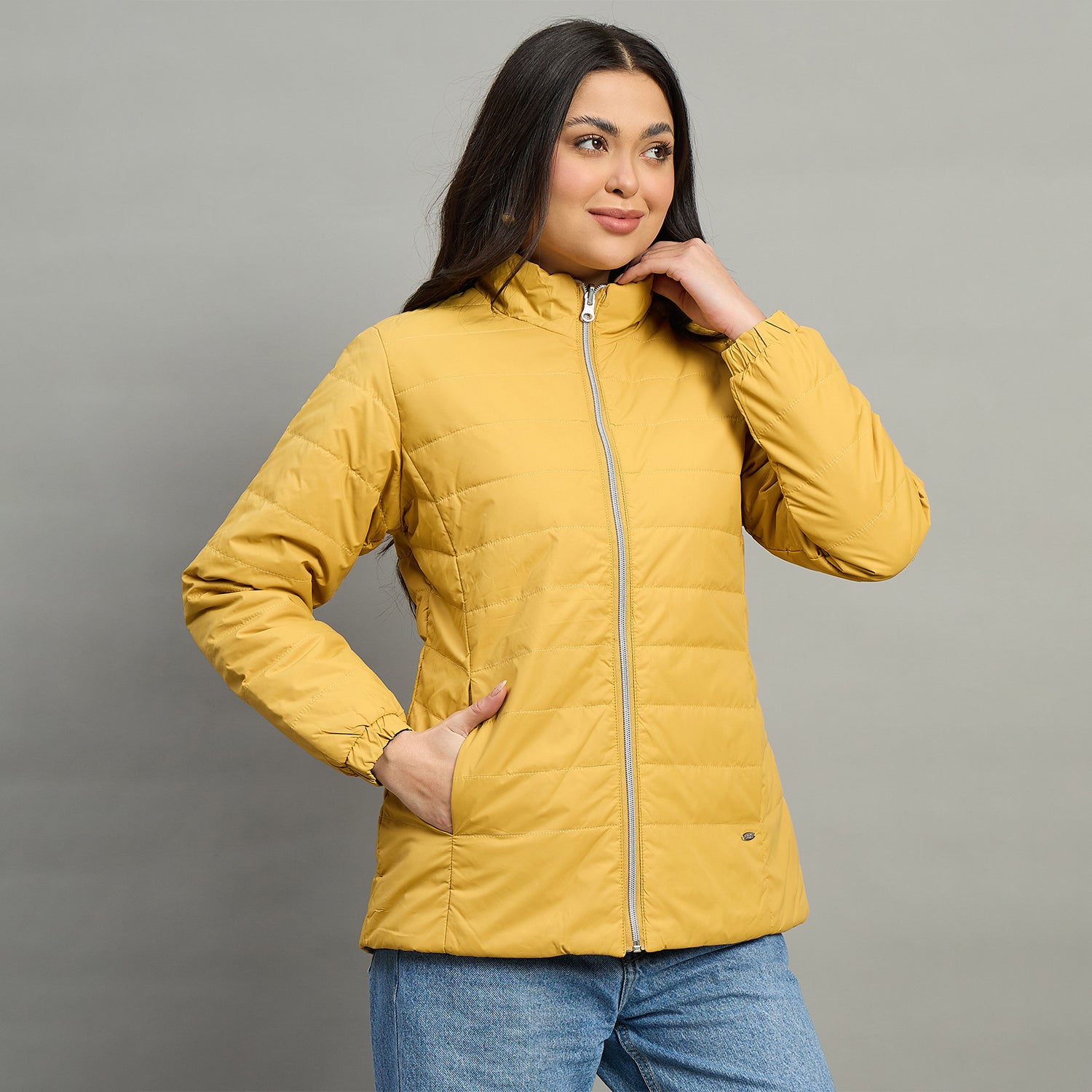 Duke Urban Women High Neck Full Sleeve Reversible Regular Jacket (SDZ2121)