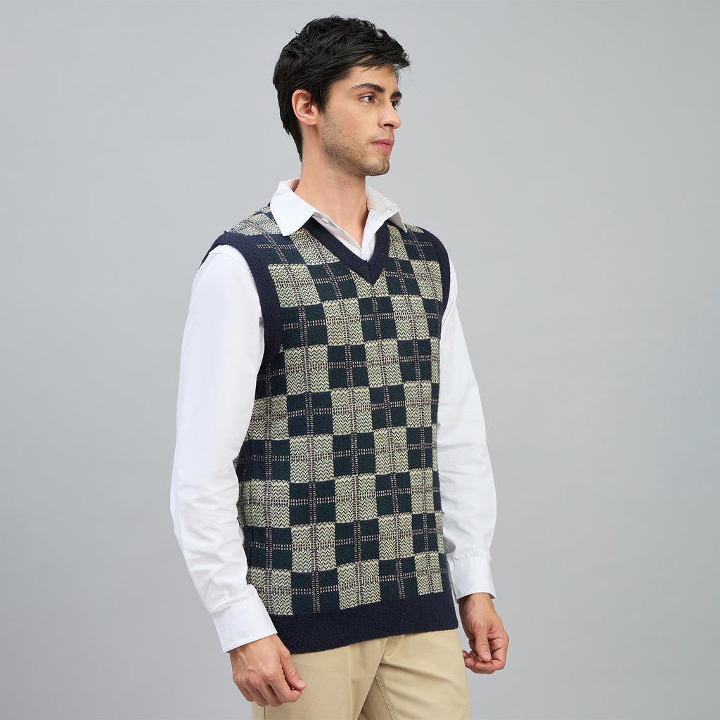 Duke Men Sleeveless V Neck Regular Sweater (SDS2331)