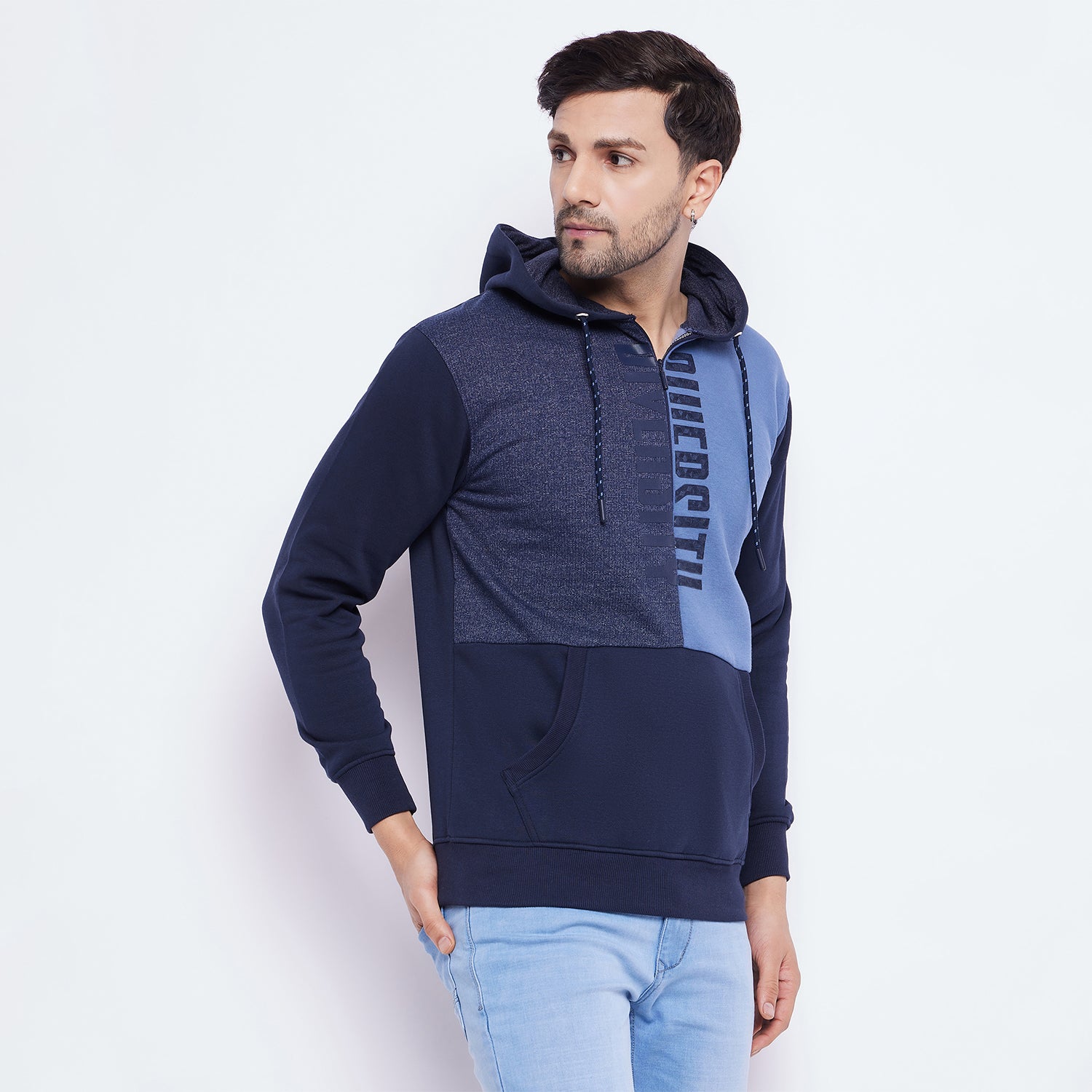 Duke Urban Men Half Zip Hooded Sweatshirt (LF6251)