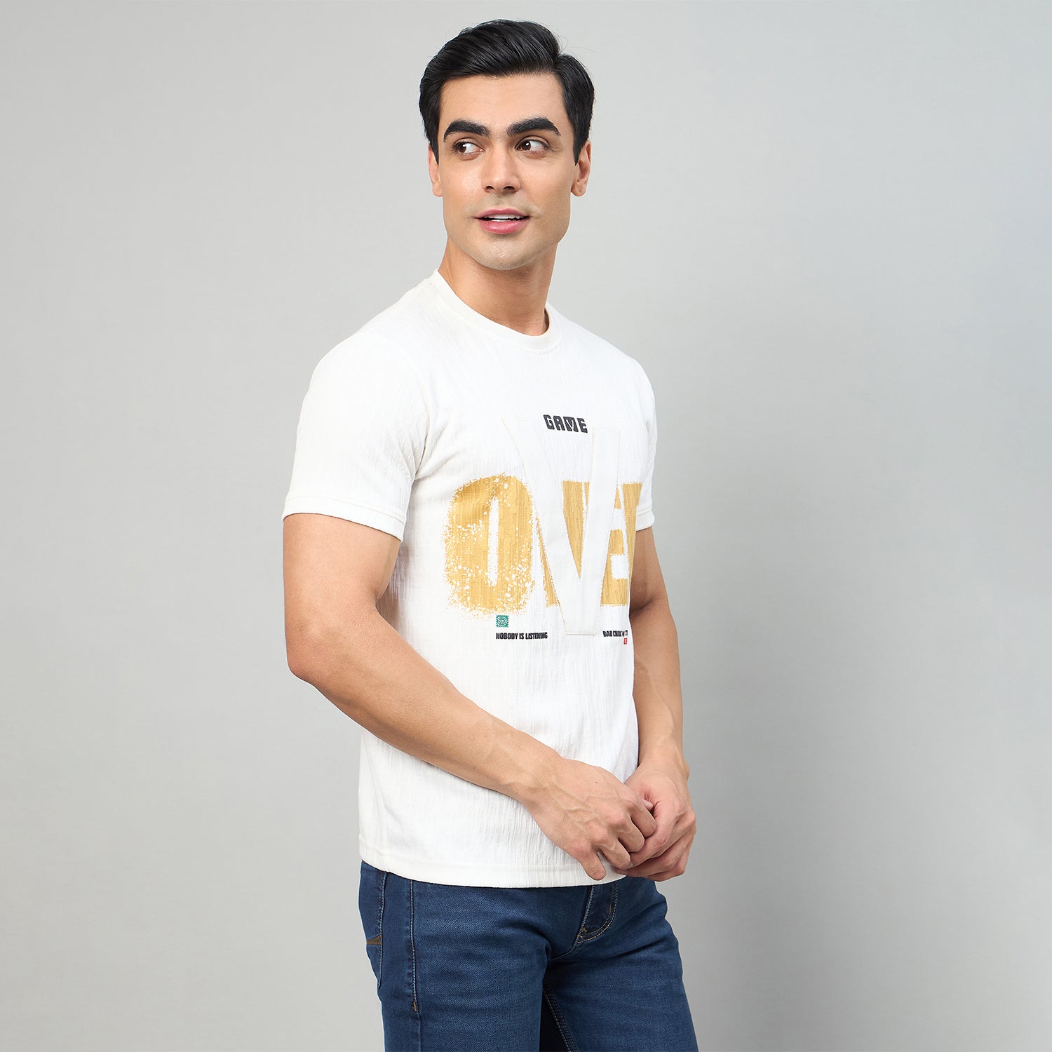 Duke Men Half Sleeve Cotton Smart Fit Casual T-shirt (LF7984)