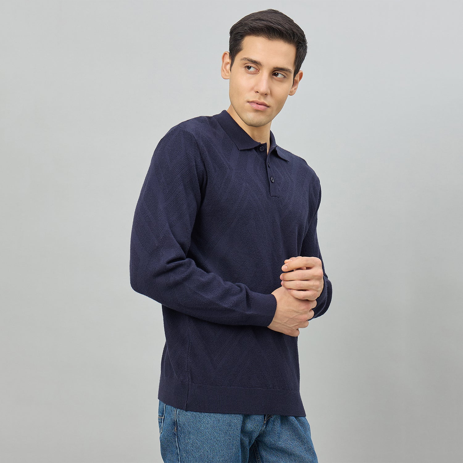 Duke Men Full Sleeve Collared Smart Fit Sweater (SDS2368)