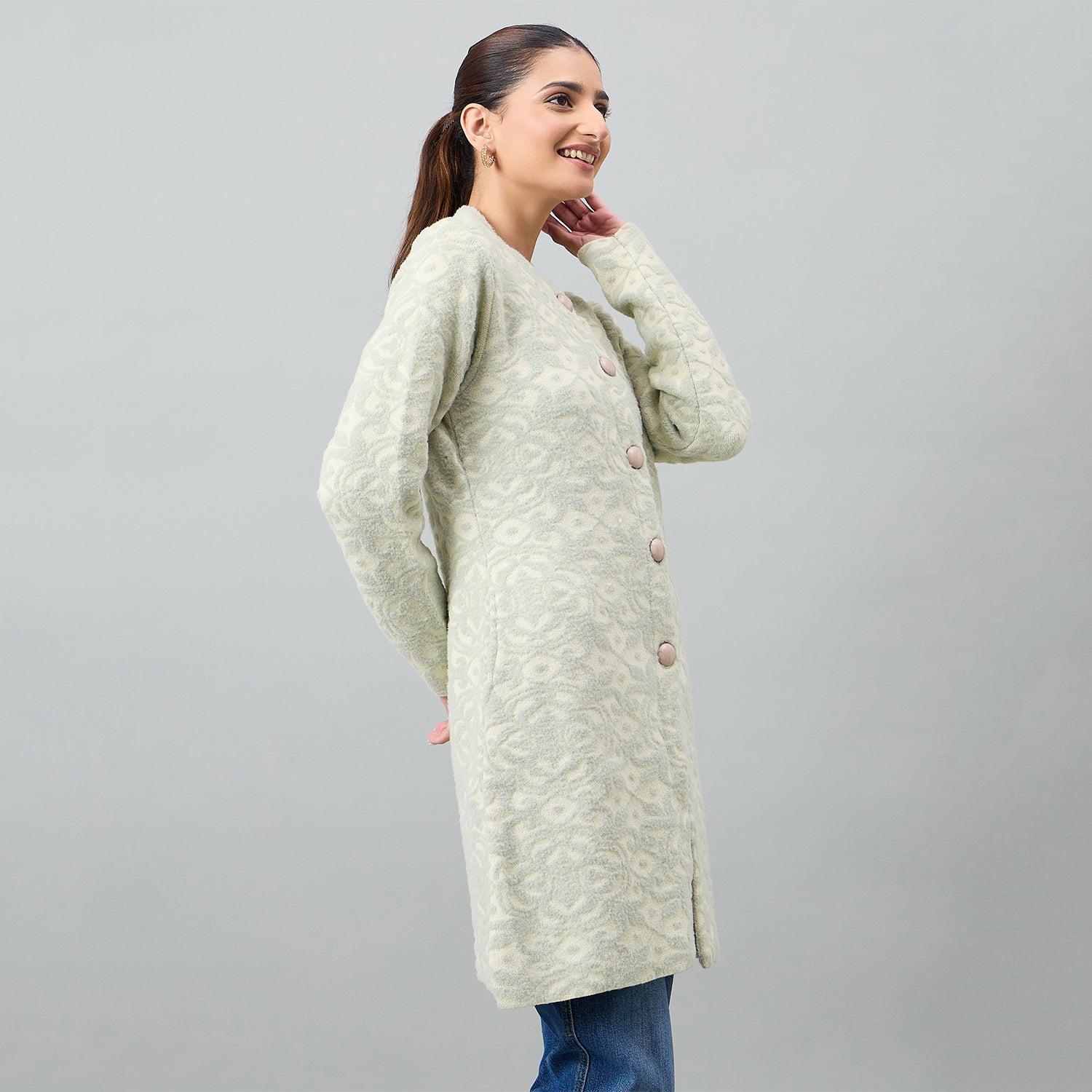 Duke Urban Women Full Sleeve Front Open Regular Cardigan (SDS1281)